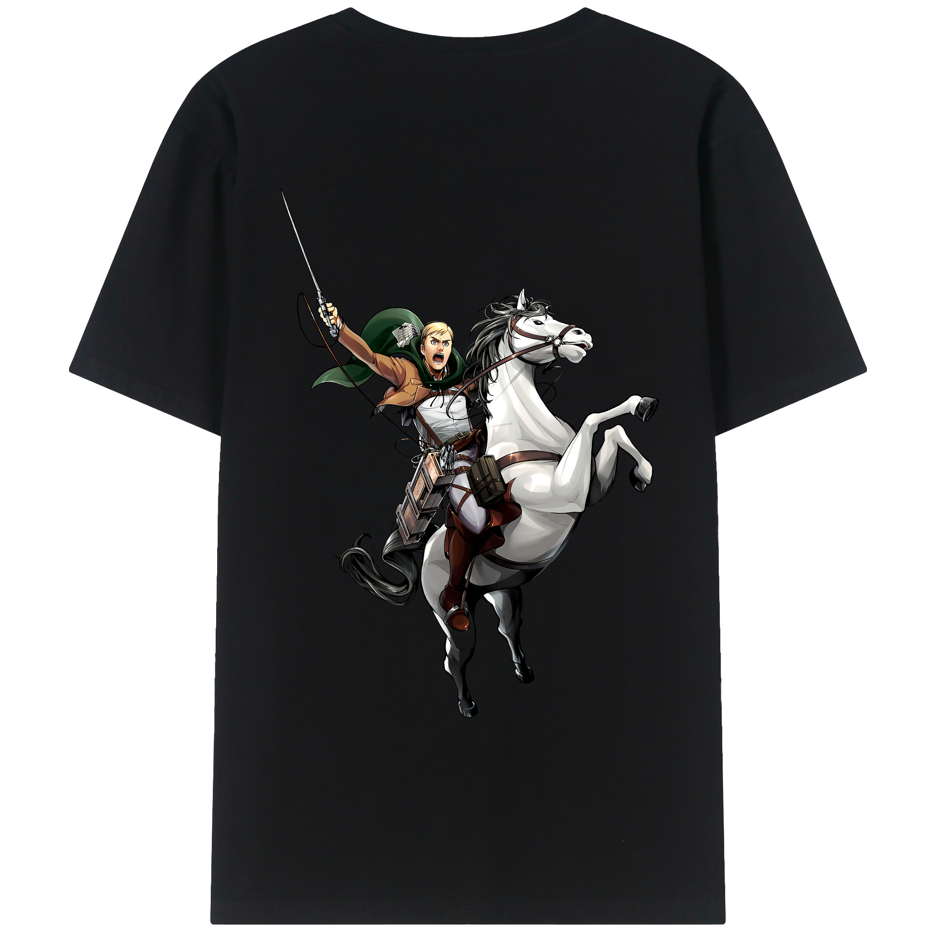 （画像用） 進撃の巨人 エルヴィン・スミス Attack on Titan Erwin Smith レディース半袖Tシャツ(バックプリント)