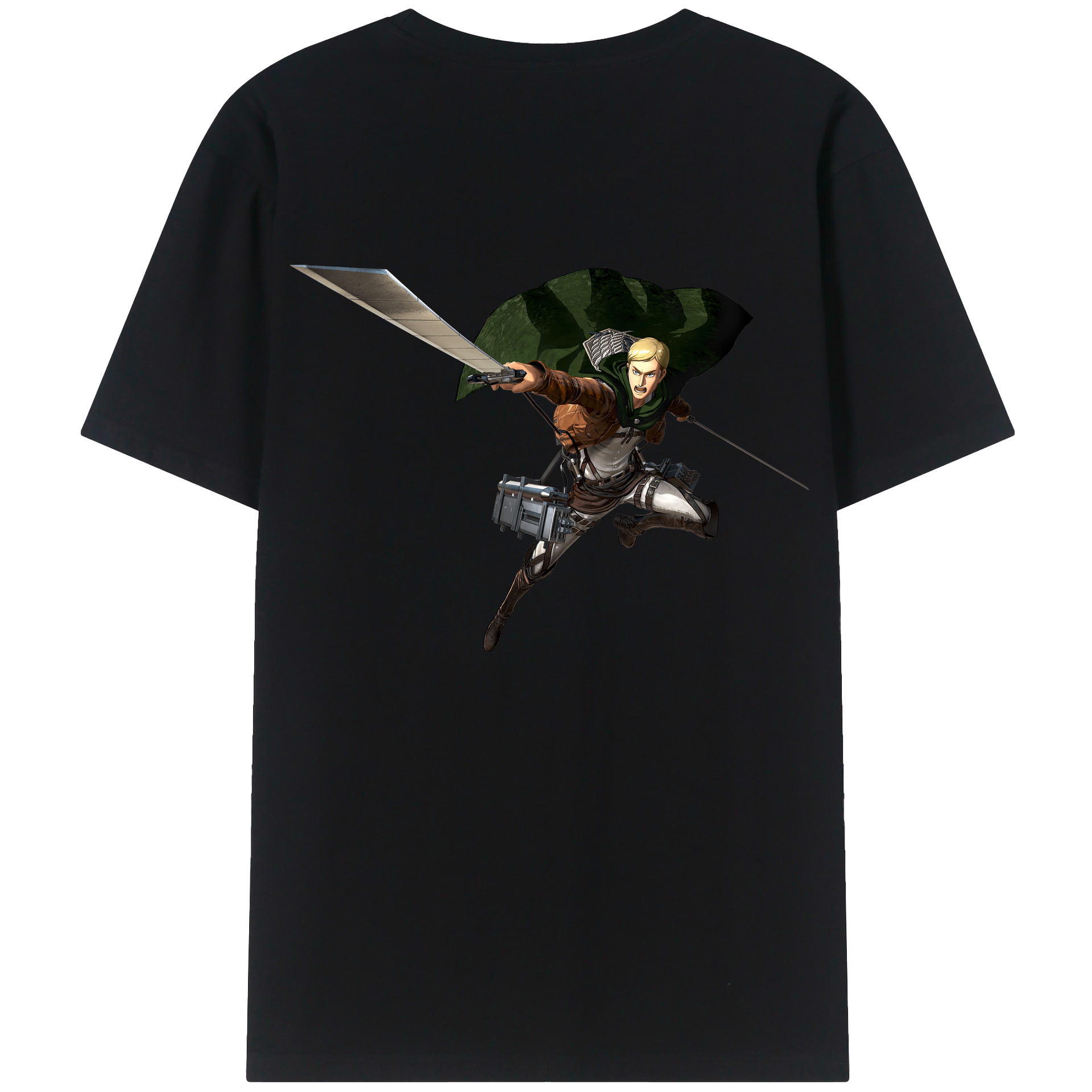 （画像用） 進撃の巨人 エルヴィン・スミス Attack on Titan Erwin Smith レディース半袖Tシャツ(バックプリント)