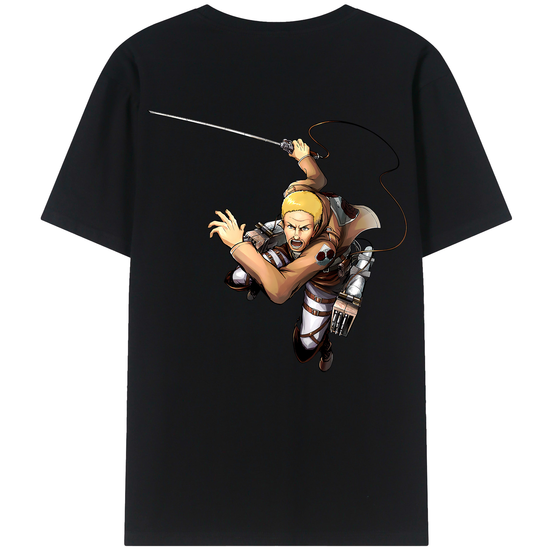 （画像用） 進撃の巨人 ハンネス Attack on Titan Hannes レディース半袖Tシャツ(バックプリント)