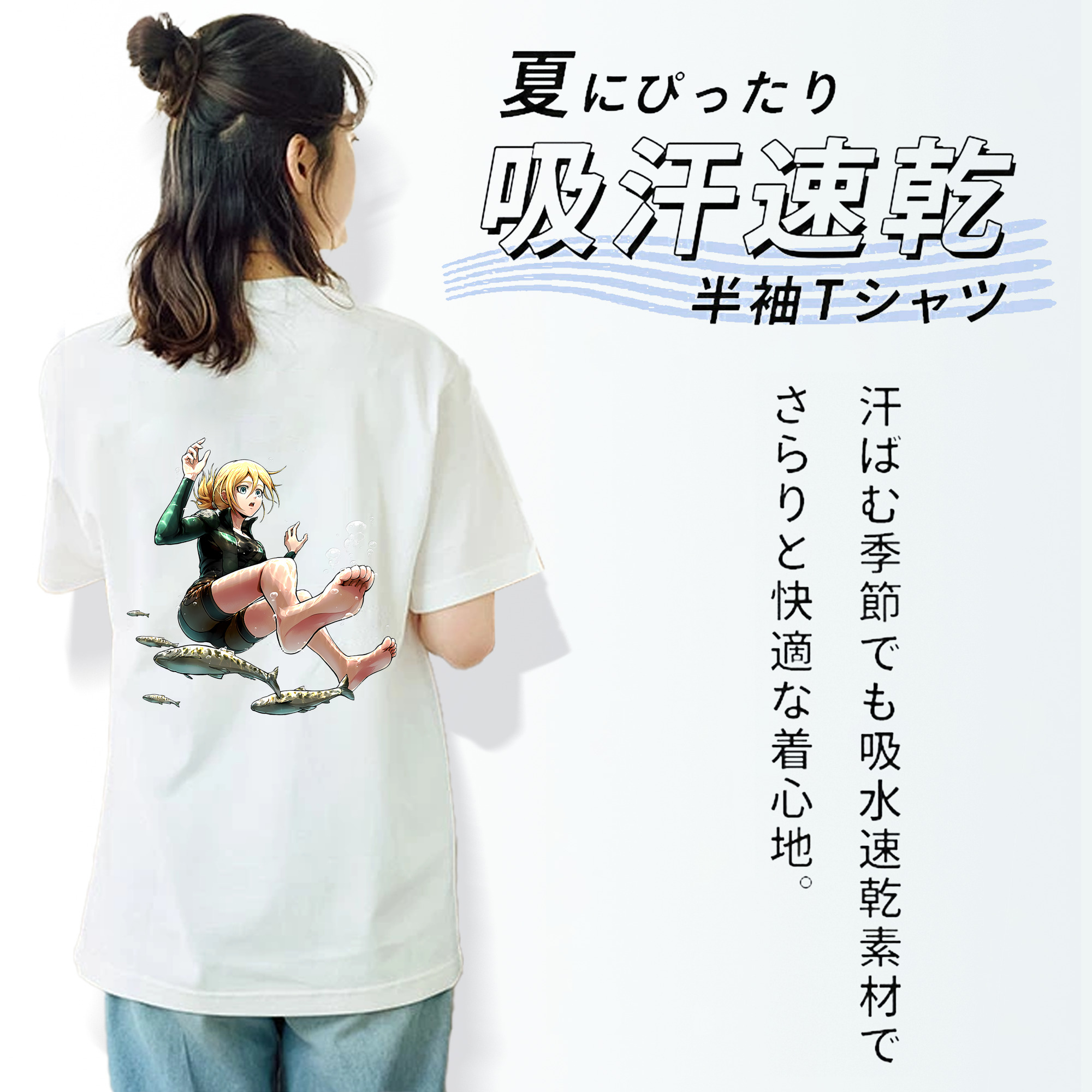 進撃の巨人 クリスタ·レンズ Attack on Titan Christa Lenz レディース半袖Tシャツ(バックプリント)
