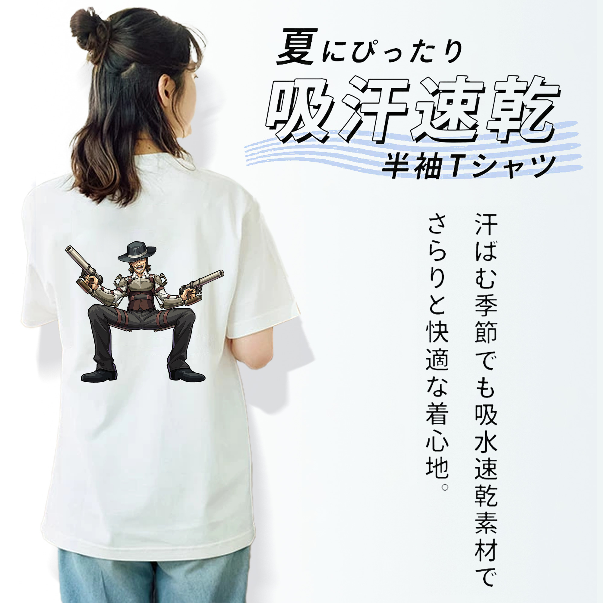 進撃の巨人 ケニー·アッカーマン Attack on Titan Kenny Ackerman レディース半袖Tシャツ(バックプリント)