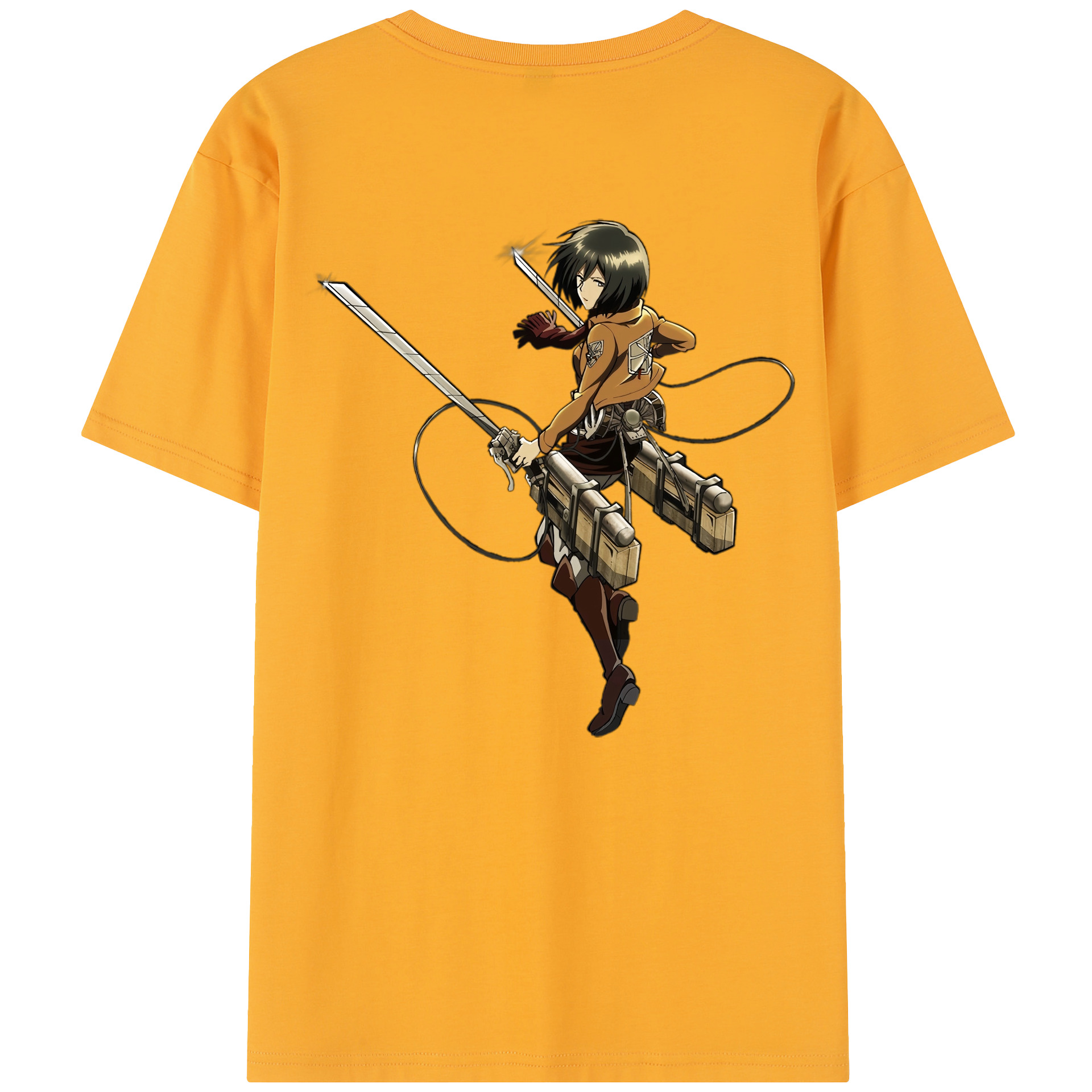 （画像用） 進撃の巨人 ミカサ·アッカーマン Attack on Titan Mikasa Ackerman レディース半袖Tシャツ(バックプリント)