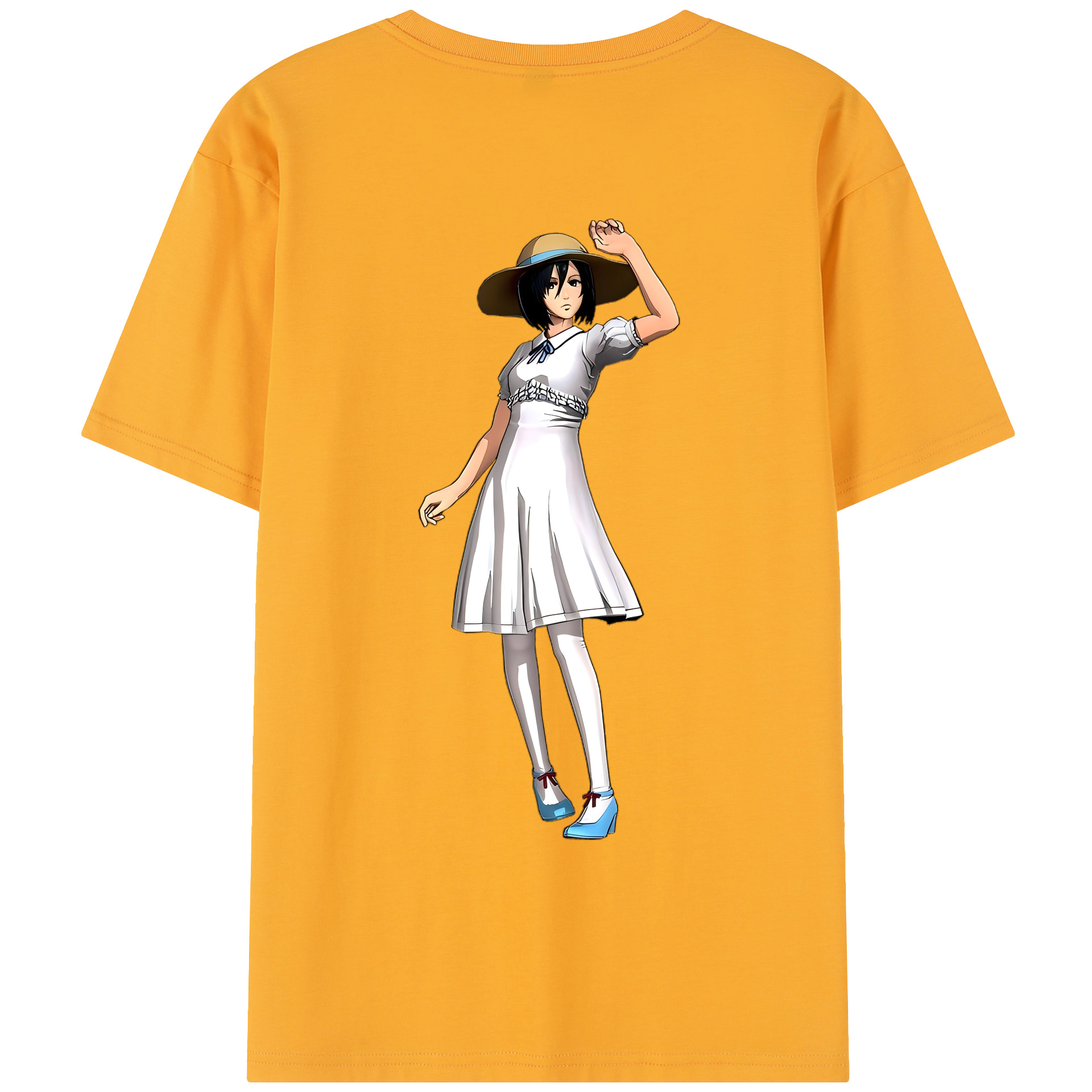 （画像用） 進撃の巨人 ミカサ·アッカーマン Attack on Titan Mikasa Ackerman レディース半袖Tシャツ(バックプリント)