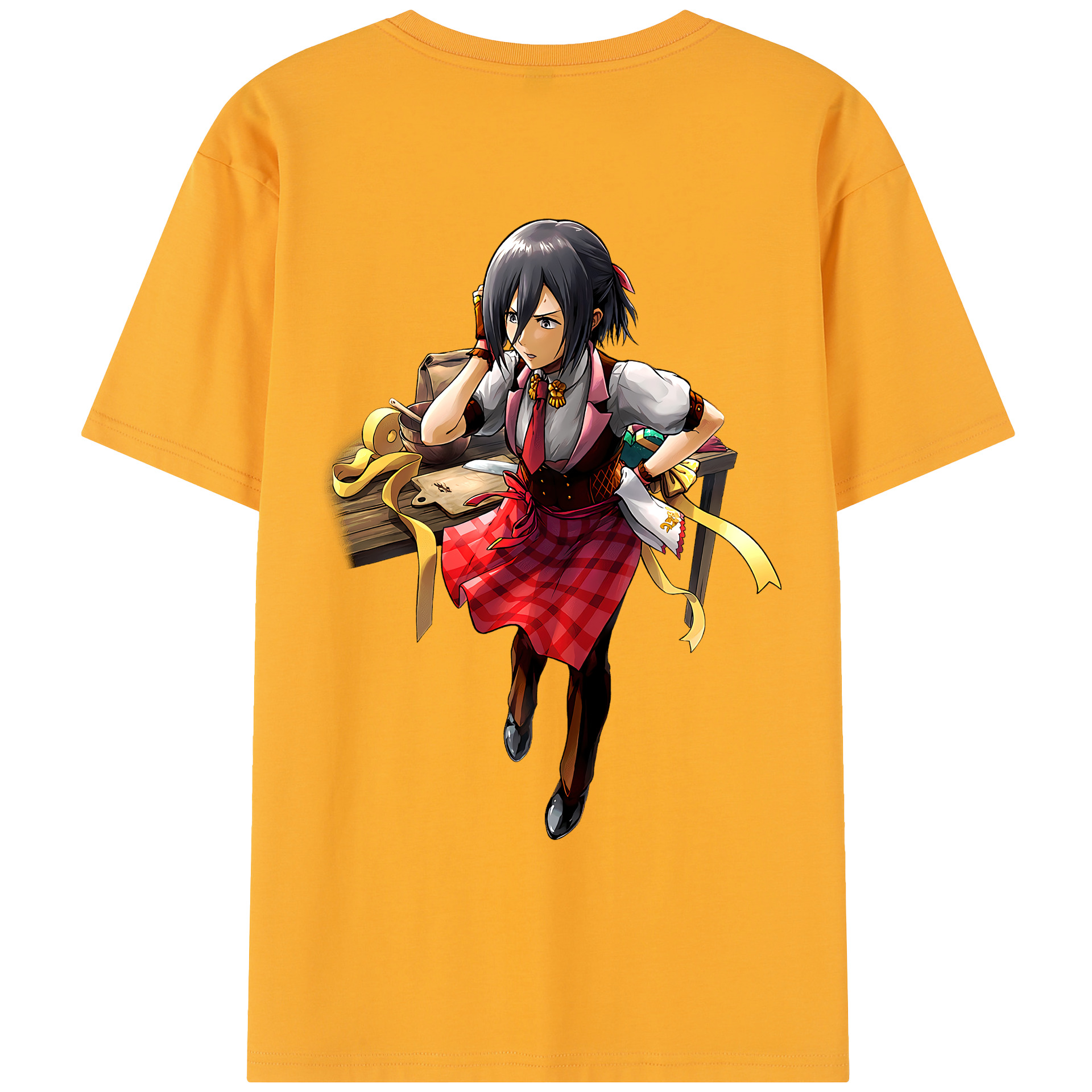 （画像用） 進撃の巨人 ミカサ·アッカーマン Attack on Titan Mikasa Ackerman レディース半袖Tシャツ(バックプリント)