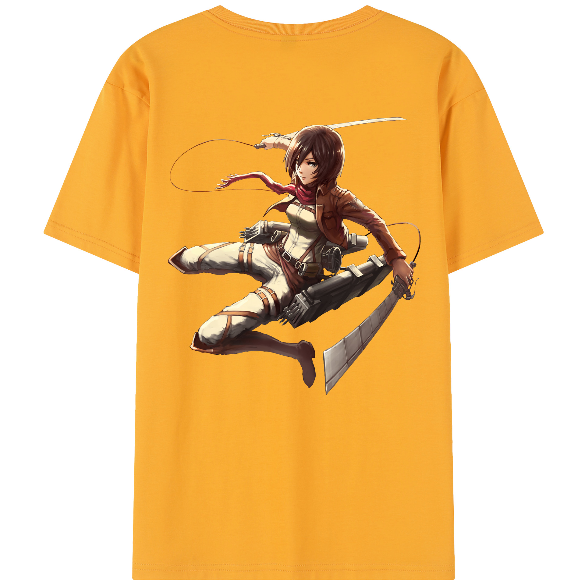 （画像用） 進撃の巨人 ミカサ·アッカーマン Attack on Titan Mikasa Ackerman レディース半袖Tシャツ(バックプリント)