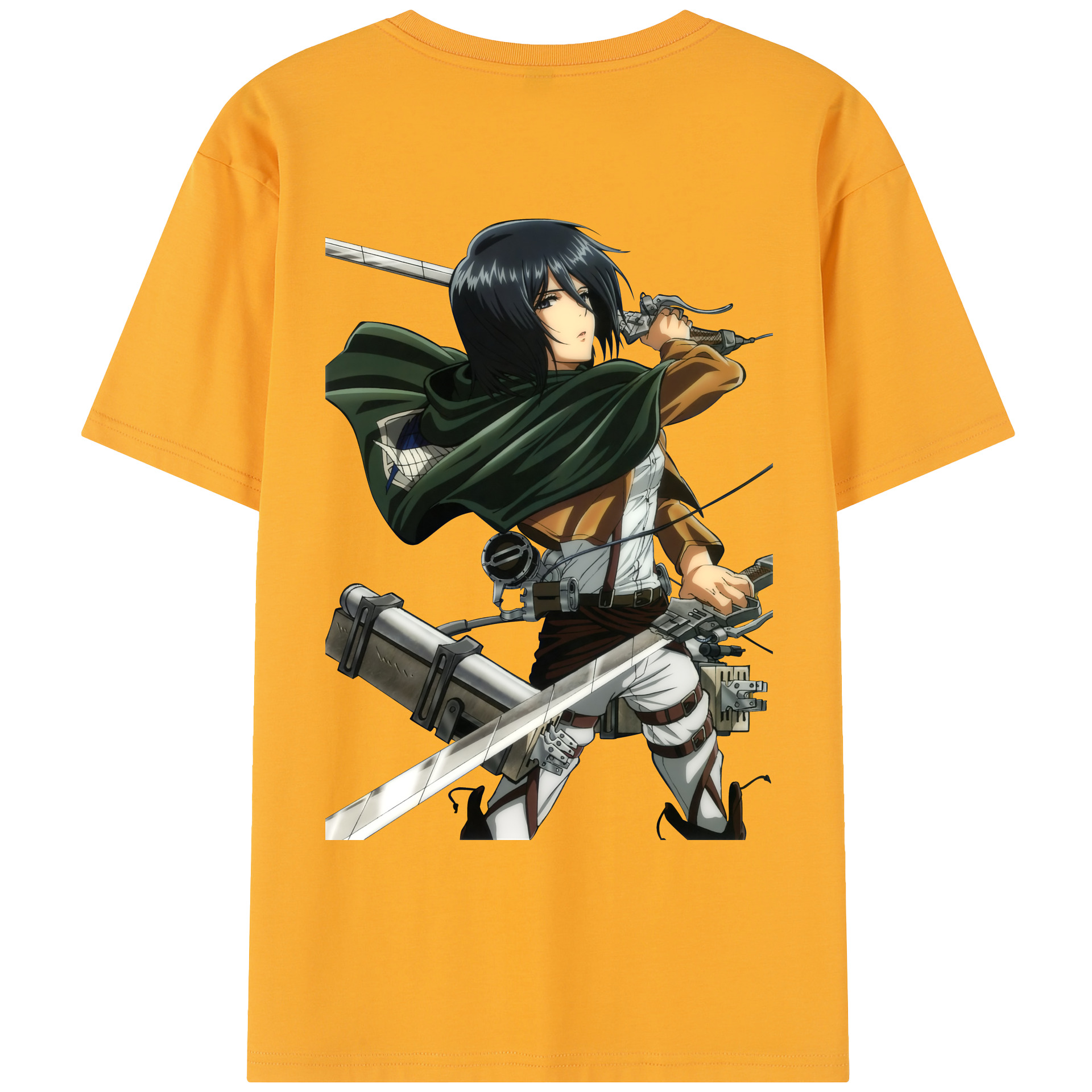 （画像用） 進撃の巨人 ミカサ·アッカーマン Attack on Titan Mikasa Ackerman レディース半袖Tシャツ(バックプリント)