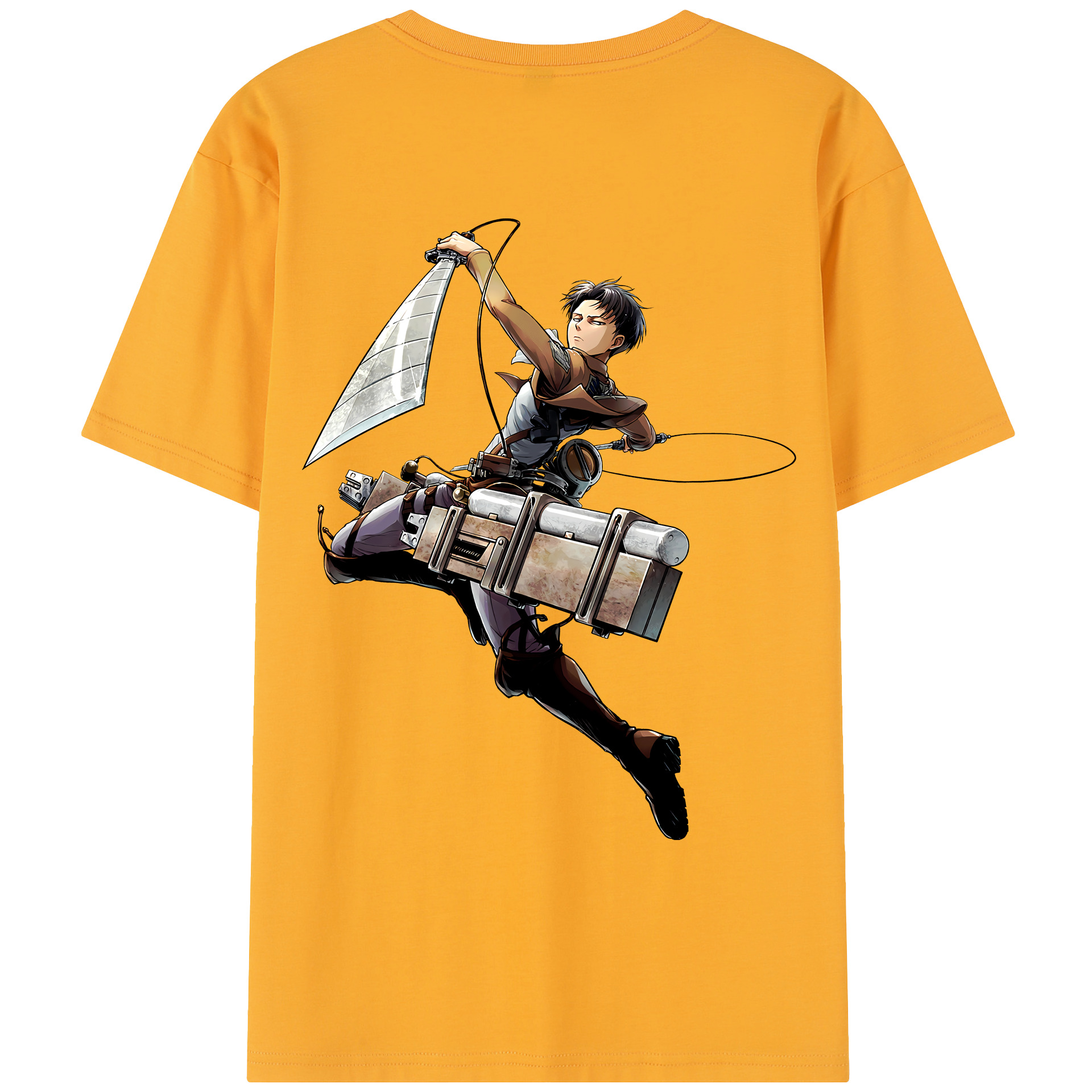 （画像用） 進撃の巨人 リヴァイ·アッカーマン Attack on Titan Levi Ackerman レディース半袖Tシャツ(バックプリント)
