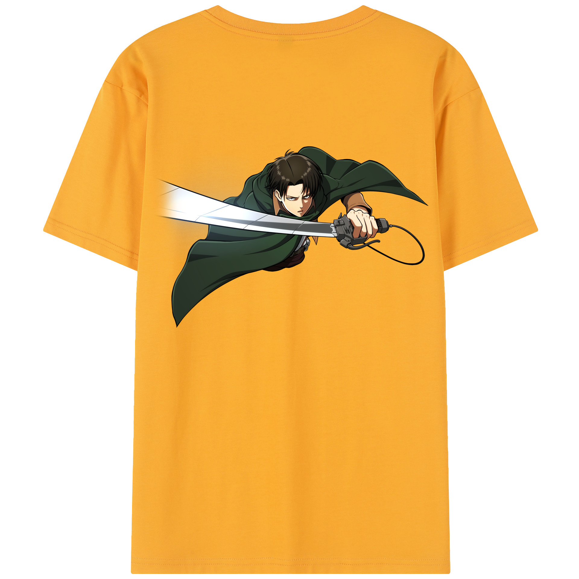 （画像用） 進撃の巨人 リヴァイ·アッカーマン Attack on Titan Levi Ackerman レディース半袖Tシャツ(バックプリント)