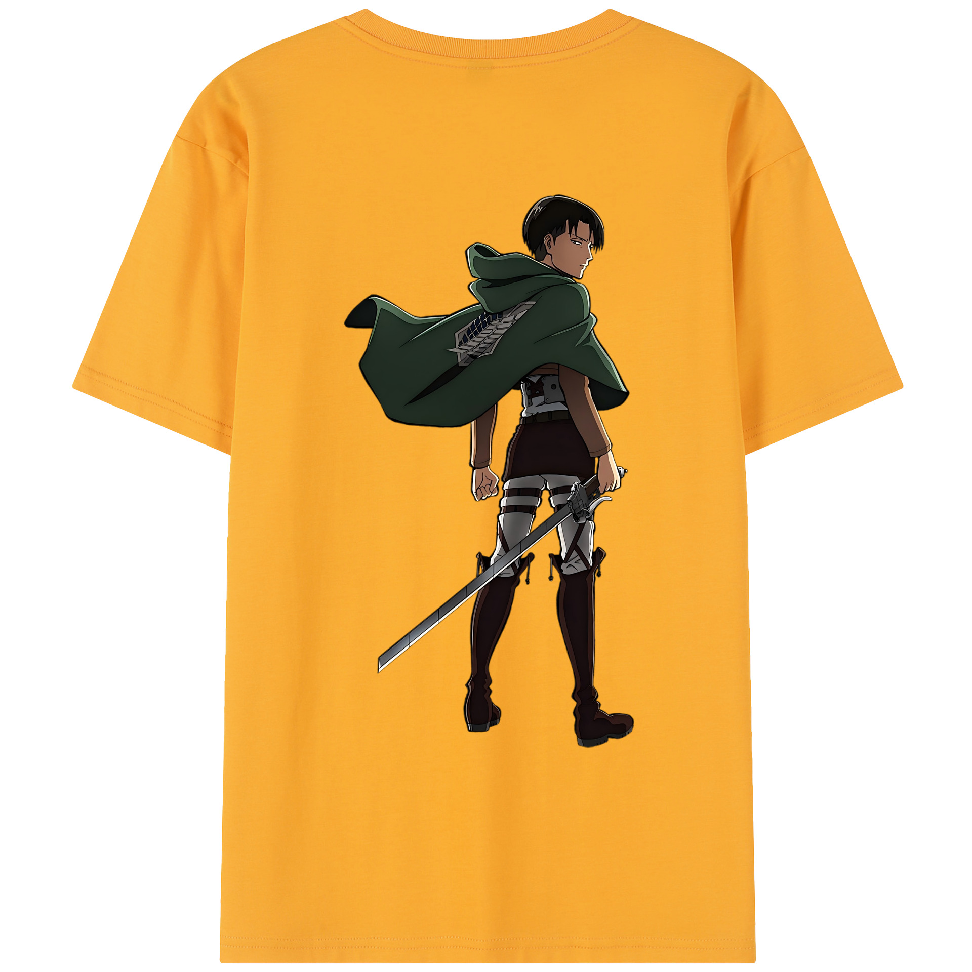 （画像用） 進撃の巨人 リヴァイ·アッカーマン Attack on Titan Levi Ackerman レディース半袖Tシャツ(バックプリント)