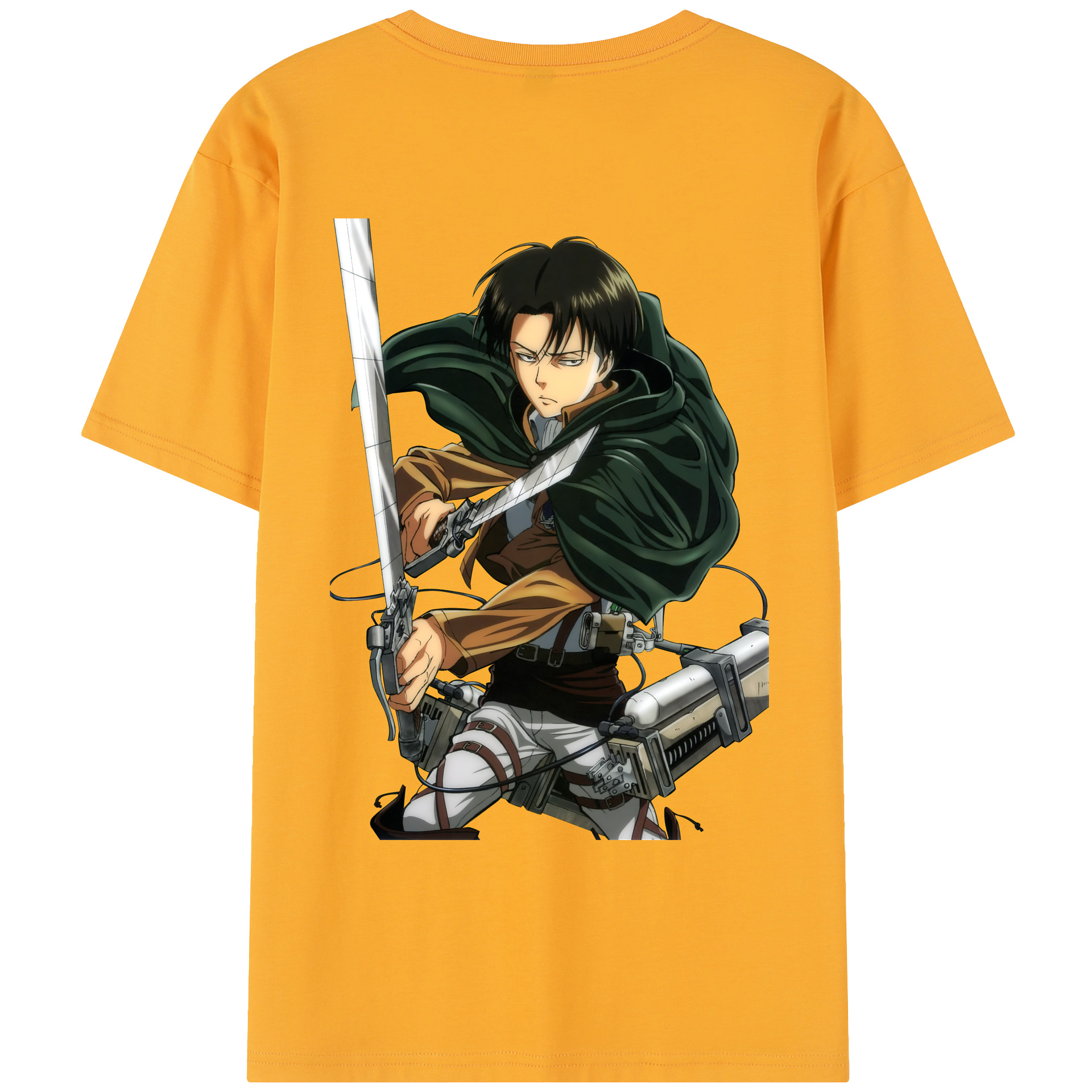 （画像用） 進撃の巨人 リヴァイ·アッカーマン Attack on Titan Levi Ackerman レディース半袖Tシャツ(バックプリント)