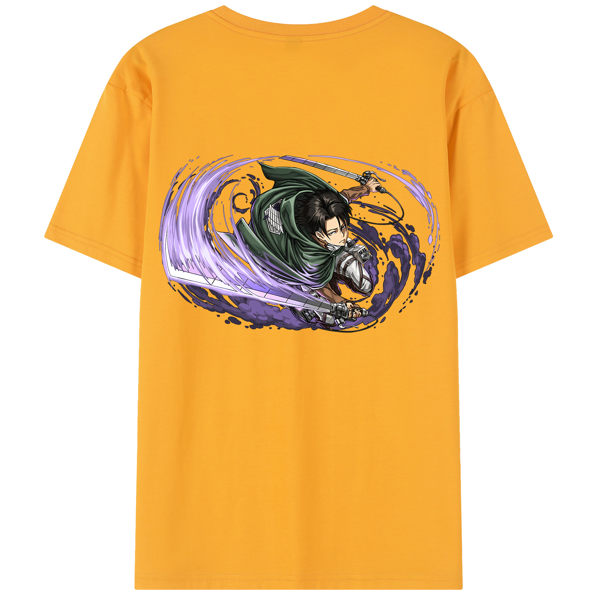 （画像用） 進撃の巨人 リヴァイ·アッカーマン Attack on Titan Levi Ackerman レディース半袖Tシャツ(バックプリント)
