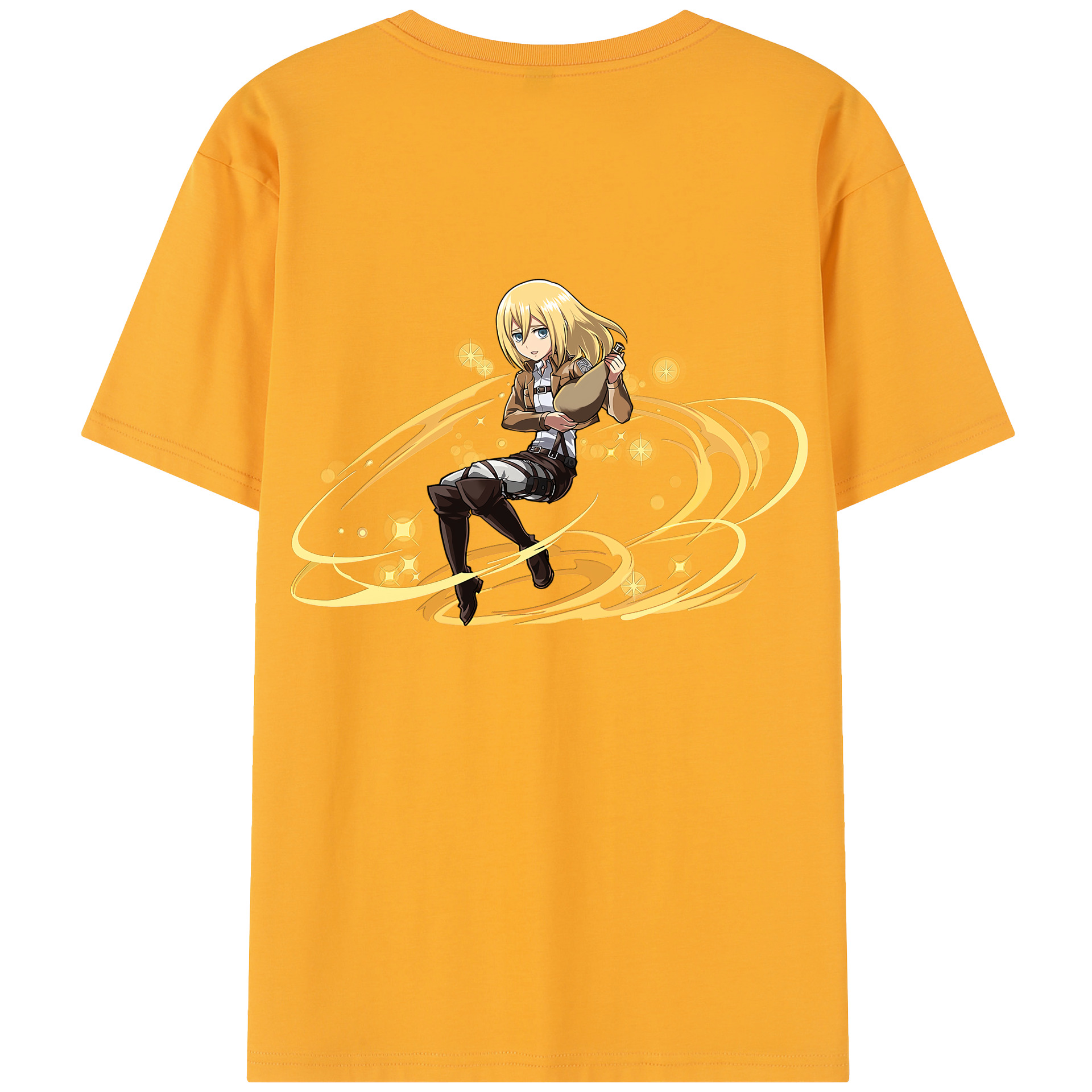 （画像用） 進撃の巨人 クリスタ·レンズ Attack on Titan Christa Lenz レディース半袖Tシャツ(バックプリント)