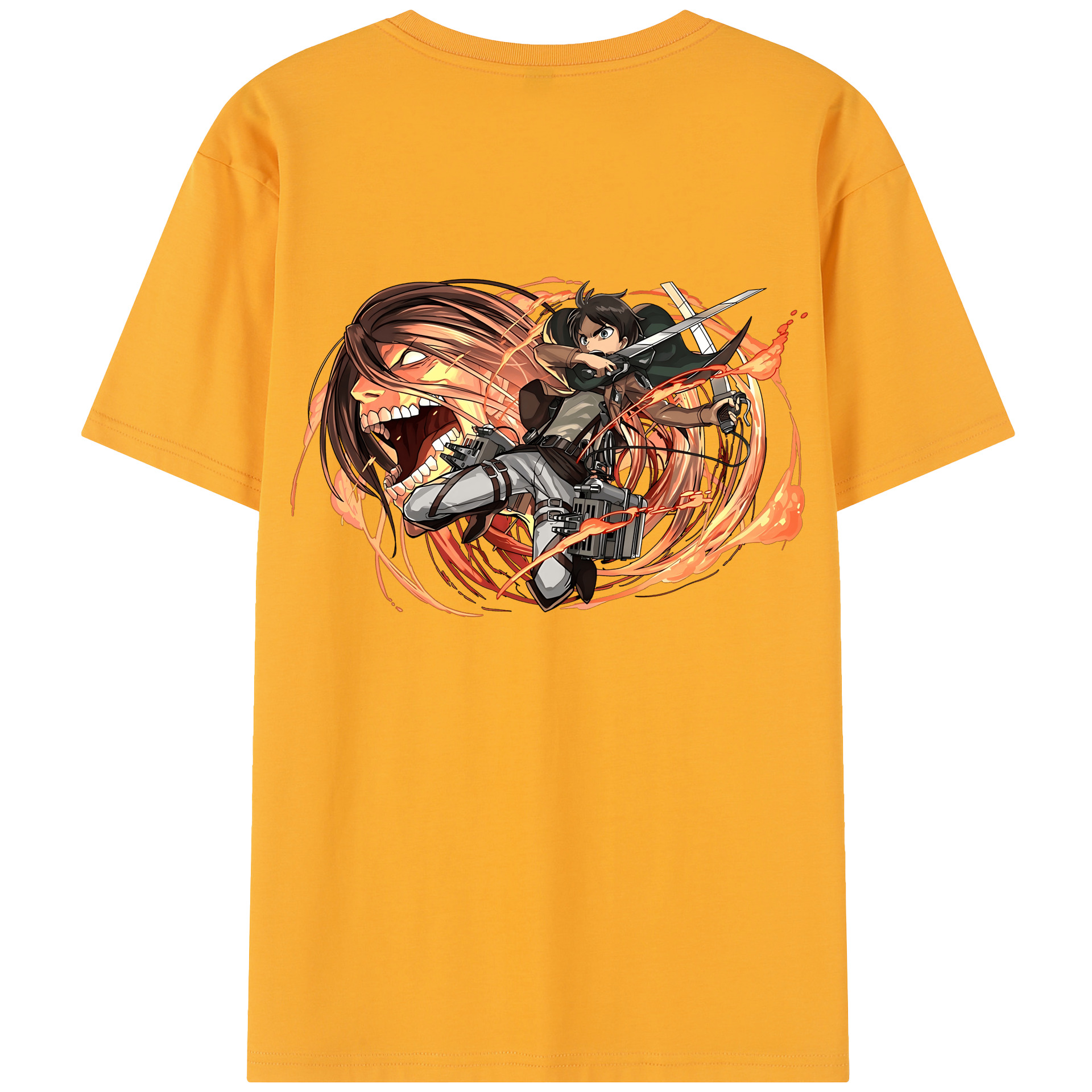 （画像用） 進撃の巨人 エレン･イェーガー Attack on Titan Eren Jäger レディース半袖Tシャツ(バックプリント)