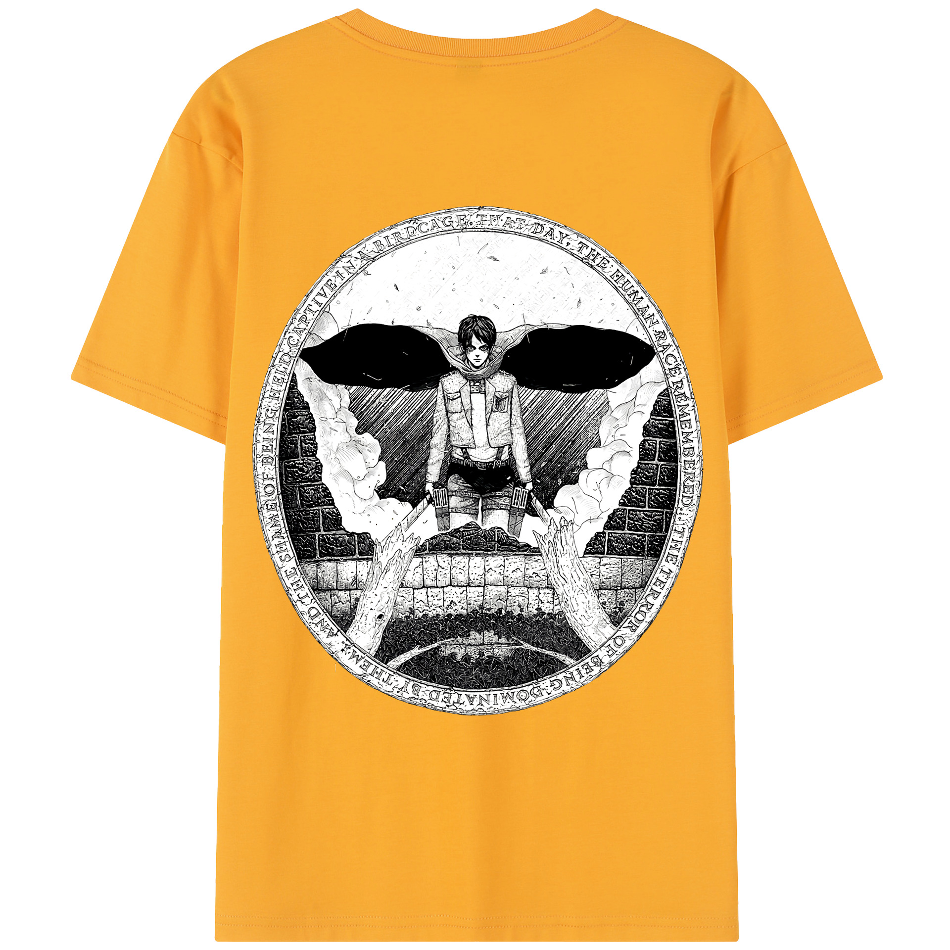 （画像用） 進撃の巨人 エレン･イェーガー Attack on Titan Eren Jäger レディース半袖Tシャツ(バックプリント)
