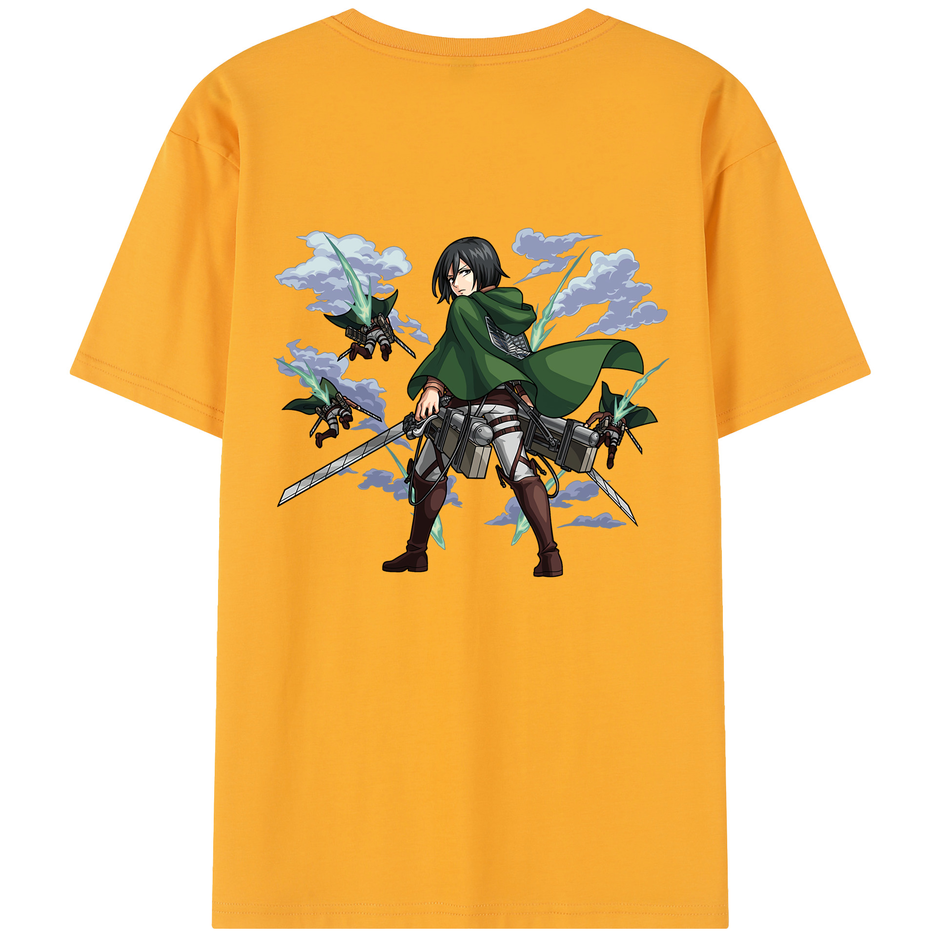（画像用） 進撃の巨人 ミカサ·アッカーマン Attack on Titan Mikasa Ackerman レディース半袖Tシャツ(バックプリント)