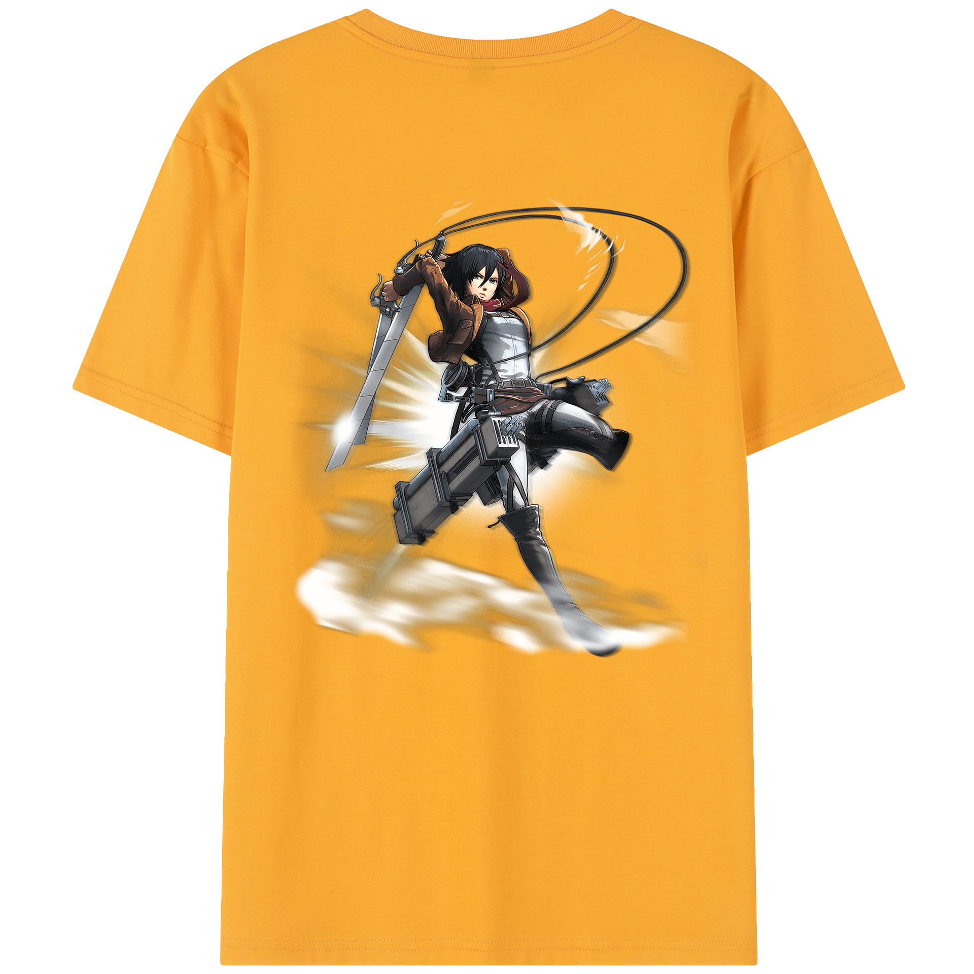 （画像用） 進撃の巨人 ミカサ·アッカーマン Attack on Titan Mikasa Ackerman レディース半袖Tシャツ(バックプリント)