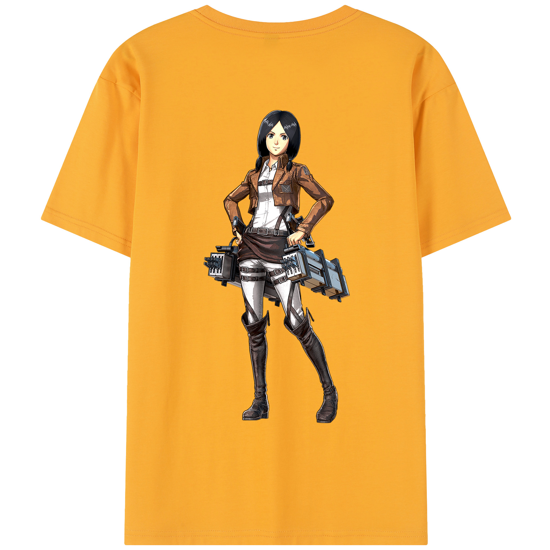（画像用） 進撃の巨人 ミカサ·アッカーマン Attack on Titan Mikasa Ackerman レディース半袖Tシャツ(バックプリント)
