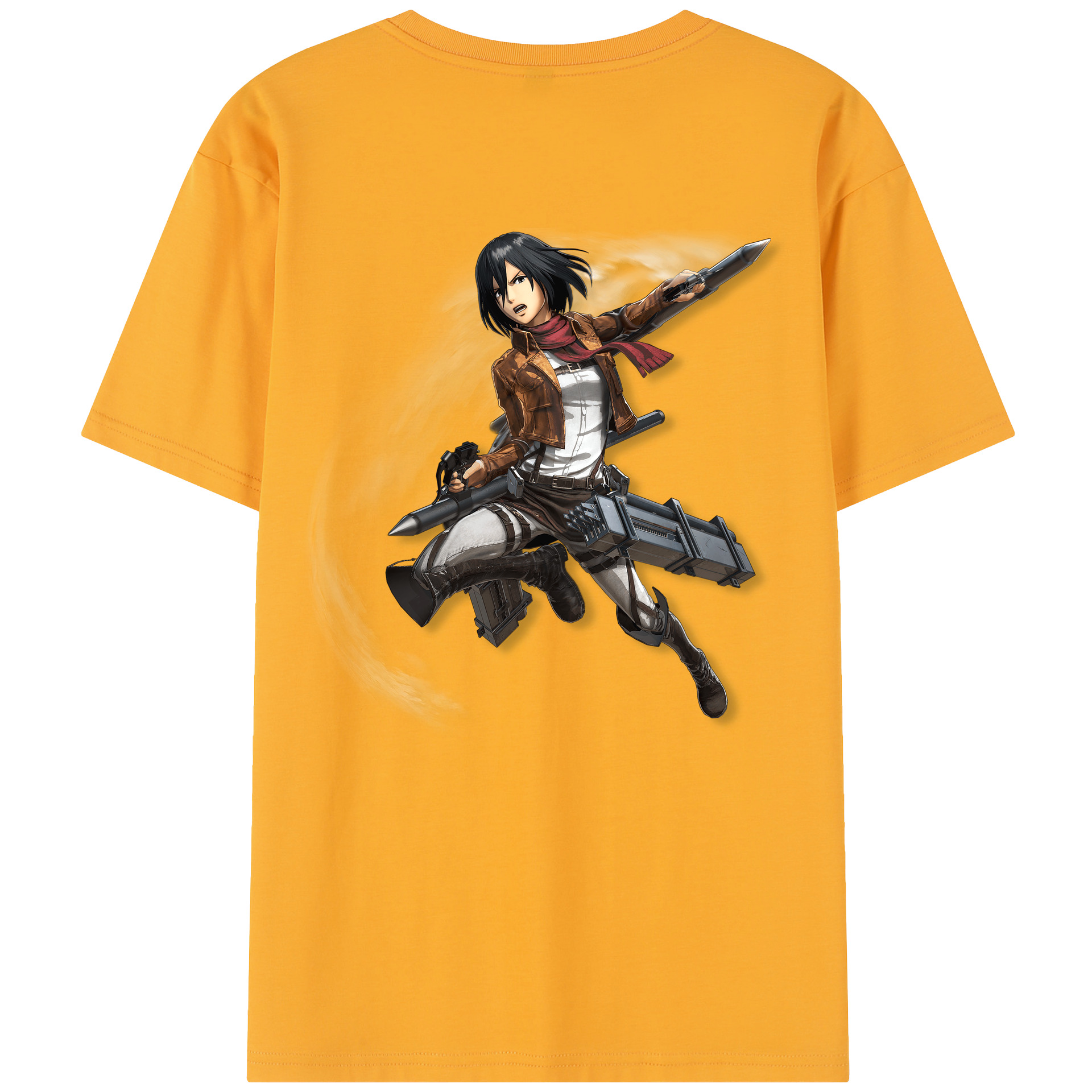 （画像用） 進撃の巨人 ミカサ·アッカーマン Attack on Titan Mikasa Ackerman レディース半袖Tシャツ(バックプリント)