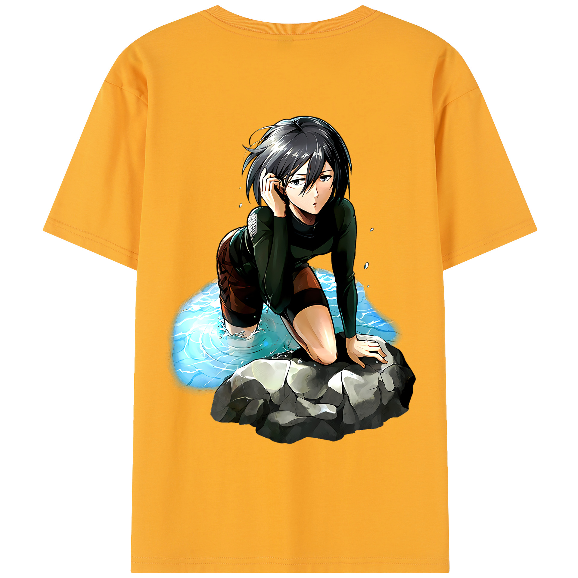 （画像用） 進撃の巨人 ミカサ·アッカーマン Attack on Titan Mikasa Ackerman レディース半袖Tシャツ(バックプリント)