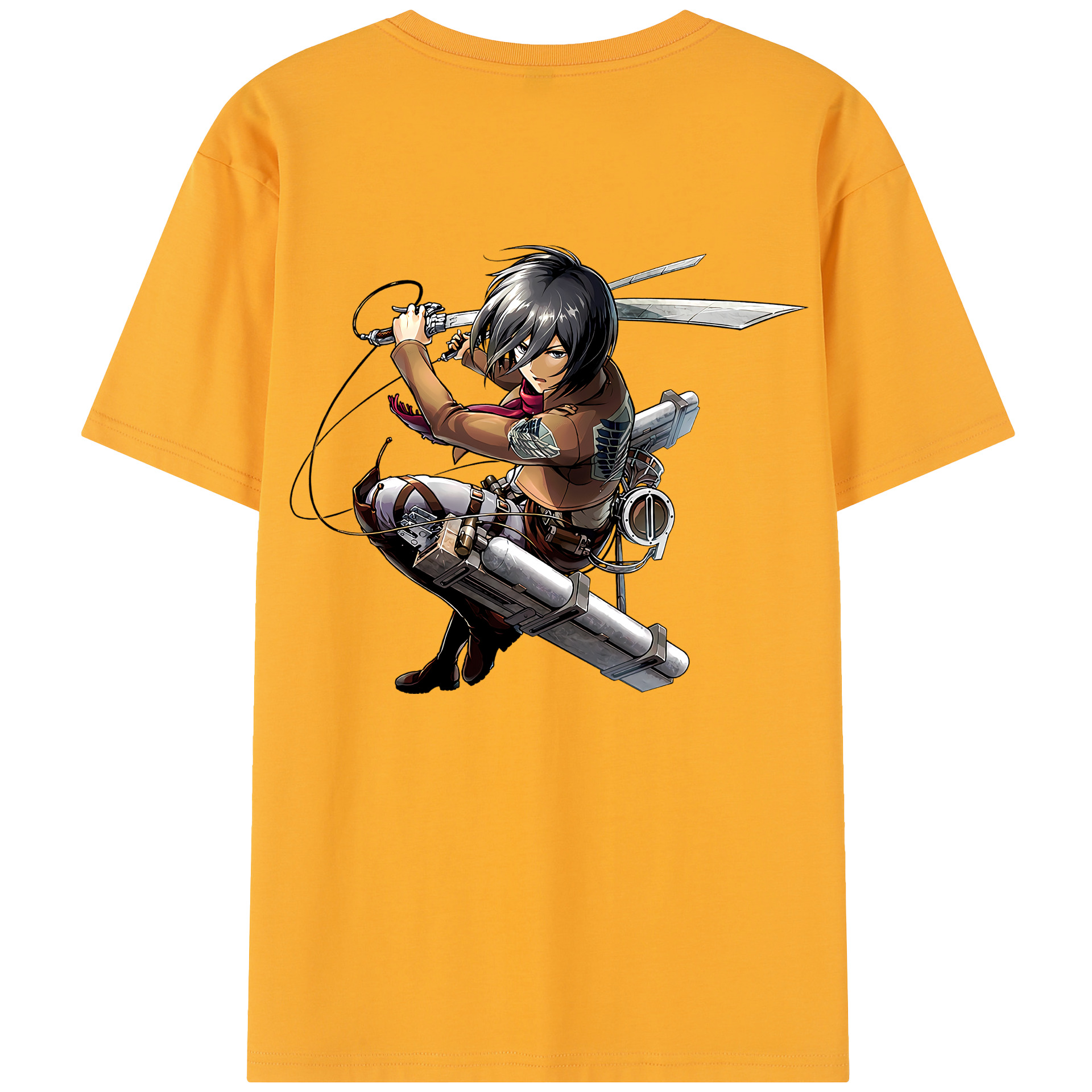 （画像用） 進撃の巨人 ミカサ·アッカーマン Attack on Titan Mikasa Ackerman レディース半袖Tシャツ(バックプリント)
