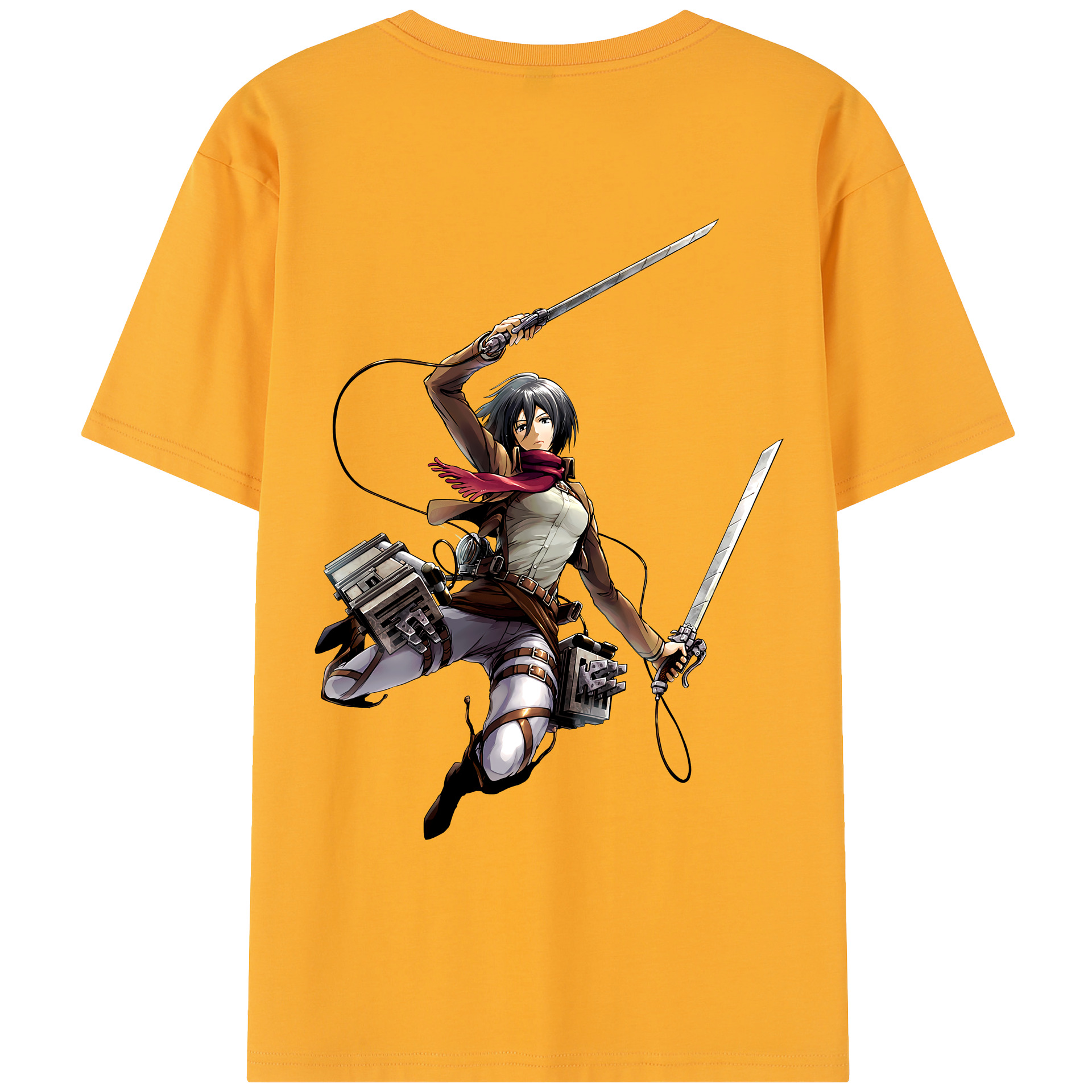 （画像用） 進撃の巨人 ミカサ·アッカーマン Attack on Titan Mikasa Ackerman レディース半袖Tシャツ(バックプリント)