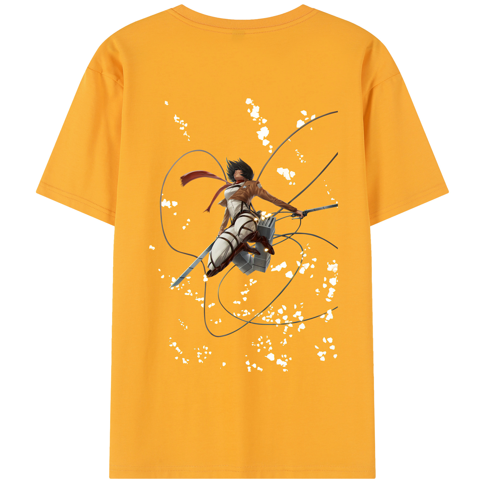 （画像用） 進撃の巨人 ミカサ·アッカーマン Attack on Titan Mikasa Ackerman レディース半袖Tシャツ(バックプリント)