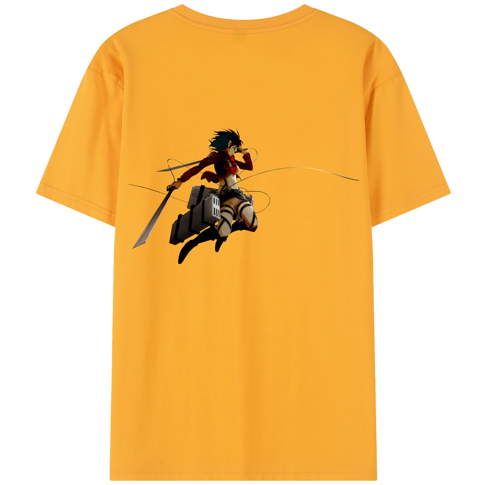 （画像用） 進撃の巨人 ミカサ·アッカーマン Attack on Titan Mikasa Ackerman レディース半袖Tシャツ(バックプリント)