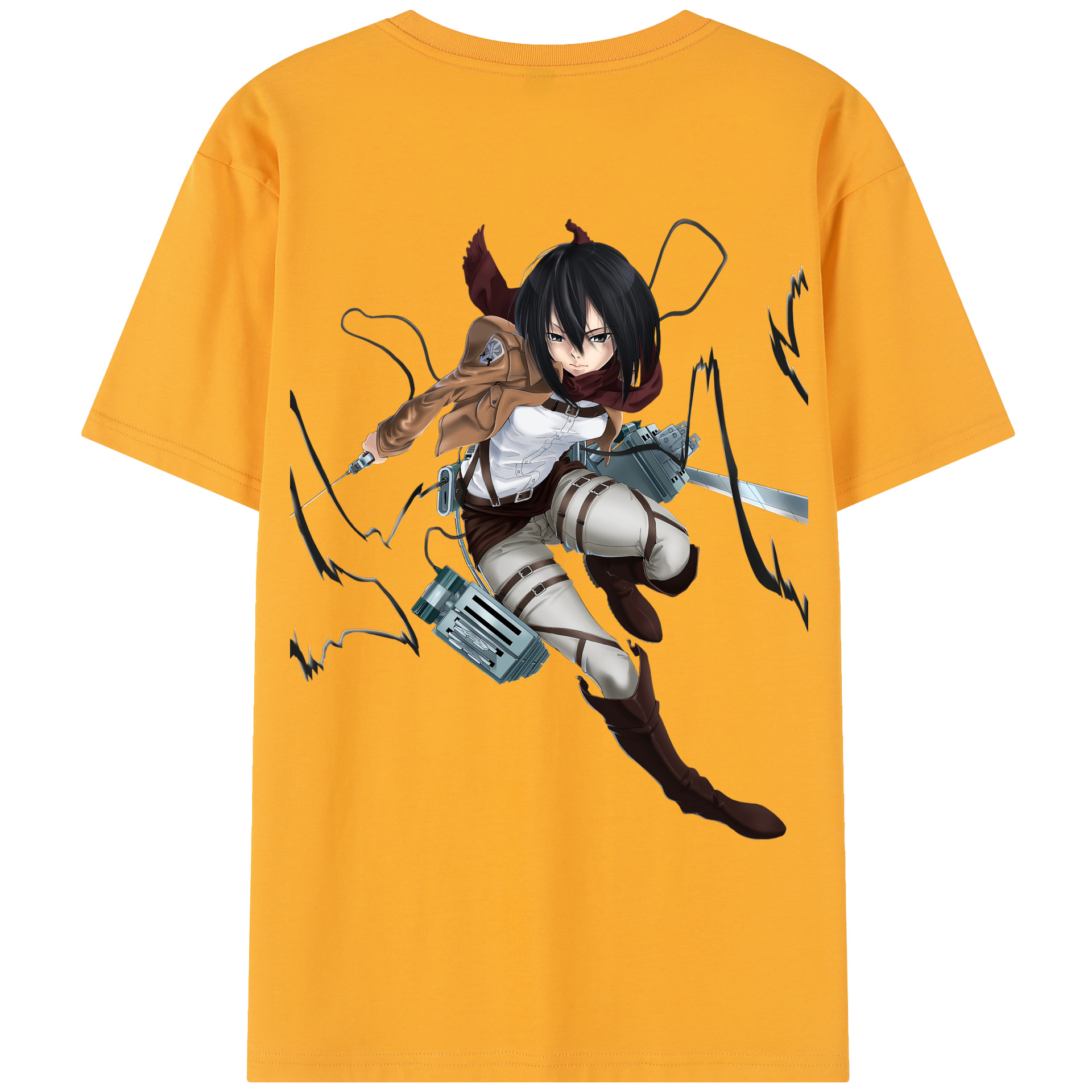 （画像用） 進撃の巨人 ミカサ·アッカーマン Attack on Titan Mikasa Ackerman レディース半袖Tシャツ(バックプリント)