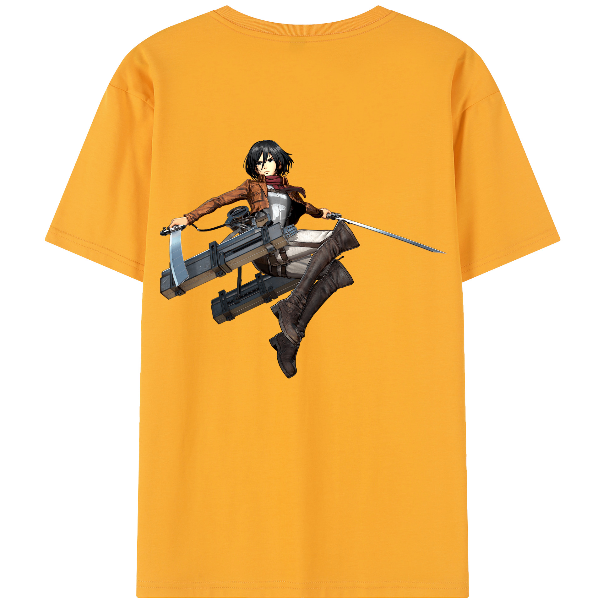 （画像用） 進撃の巨人 ミカサ·アッカーマン Attack on Titan Mikasa Ackerman レディース半袖Tシャツ(バックプリント)