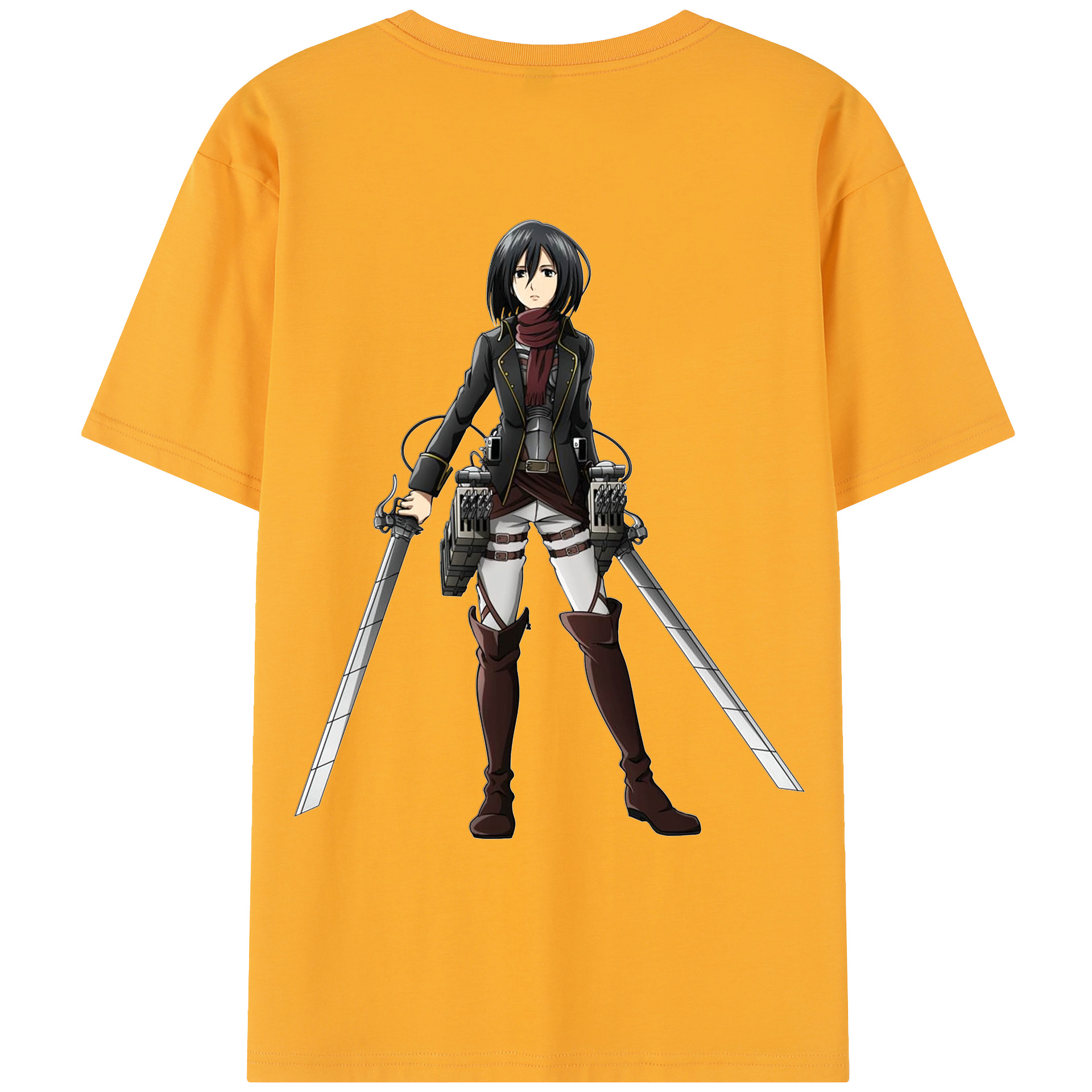 （画像用） 進撃の巨人 ミカサ·アッカーマン Attack on Titan Mikasa Ackerman レディース半袖Tシャツ(バックプリント)