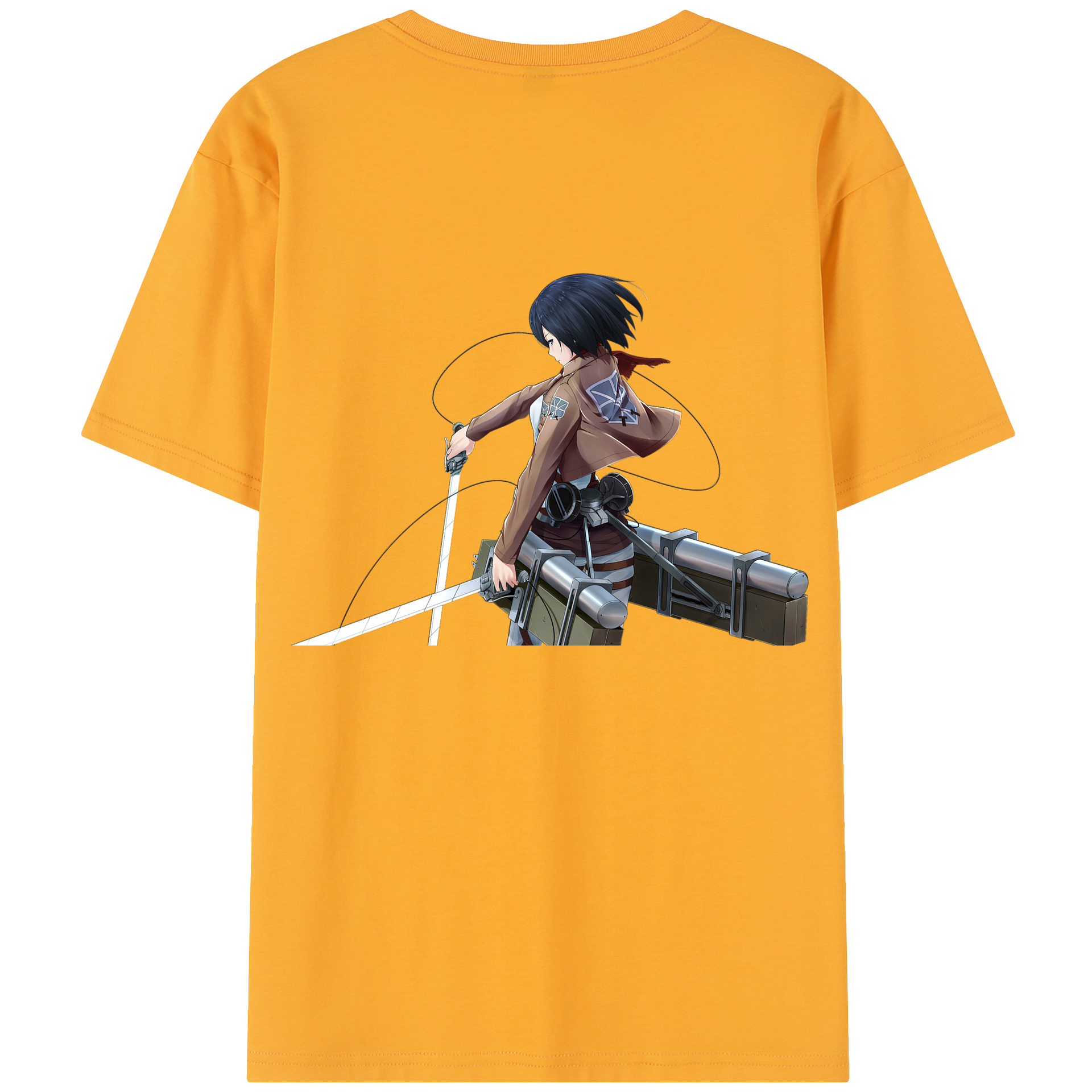 （画像用） 進撃の巨人 ミカサ·アッカーマン Attack on Titan Mikasa Ackerman レディース半袖Tシャツ(バックプリント)