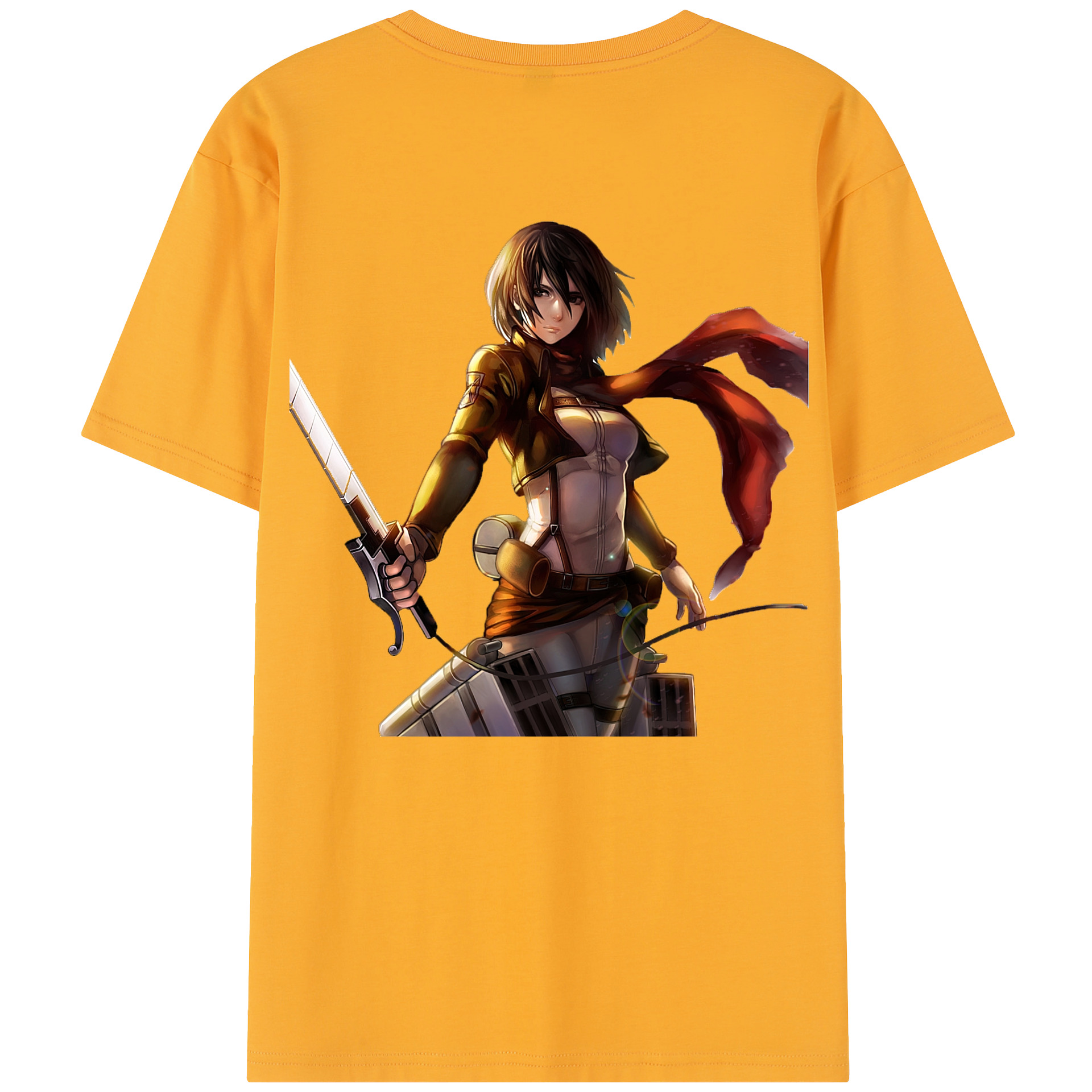 （画像用） 進撃の巨人 ミカサ·アッカーマン Attack on Titan Mikasa Ackerman レディース半袖Tシャツ(バックプリント)