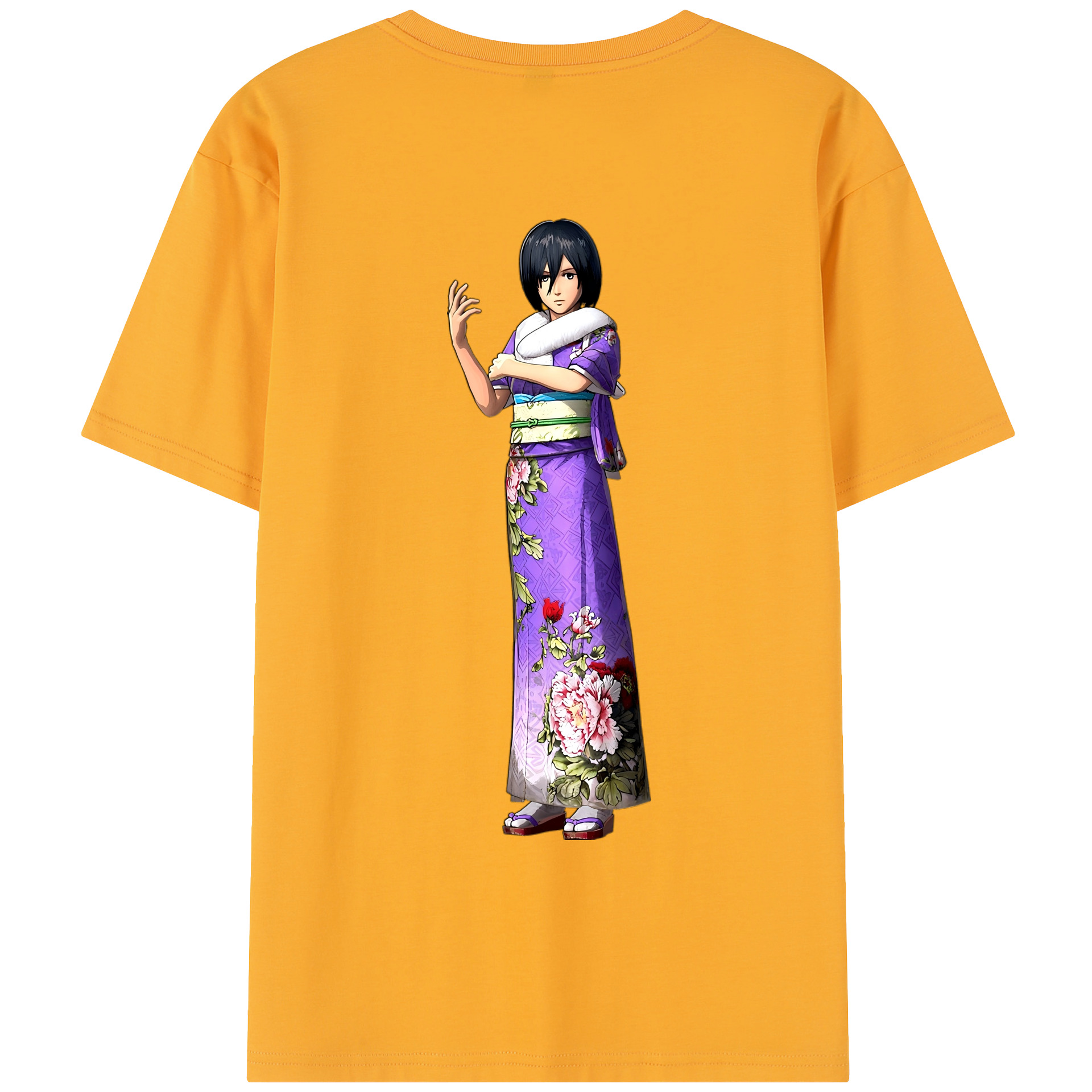 （画像用） 進撃の巨人 ミカサ·アッカーマン Attack on Titan Mikasa Ackerman レディース半袖Tシャツ(バックプリント)