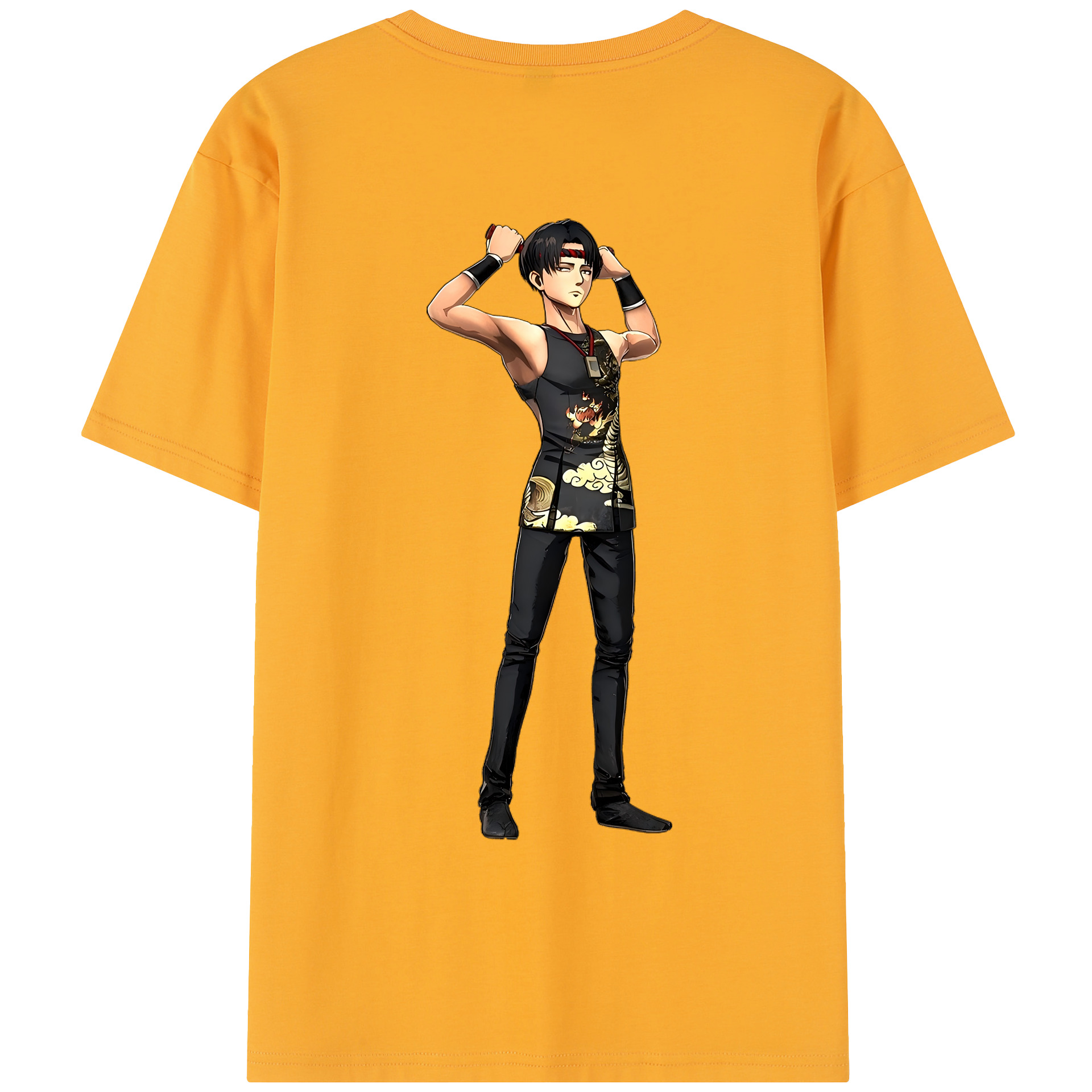 （画像用） 進撃の巨人 リヴァイ·アッカーマン Attack on Titan Levi Ackerman レディース半袖Tシャツ(バックプリント)