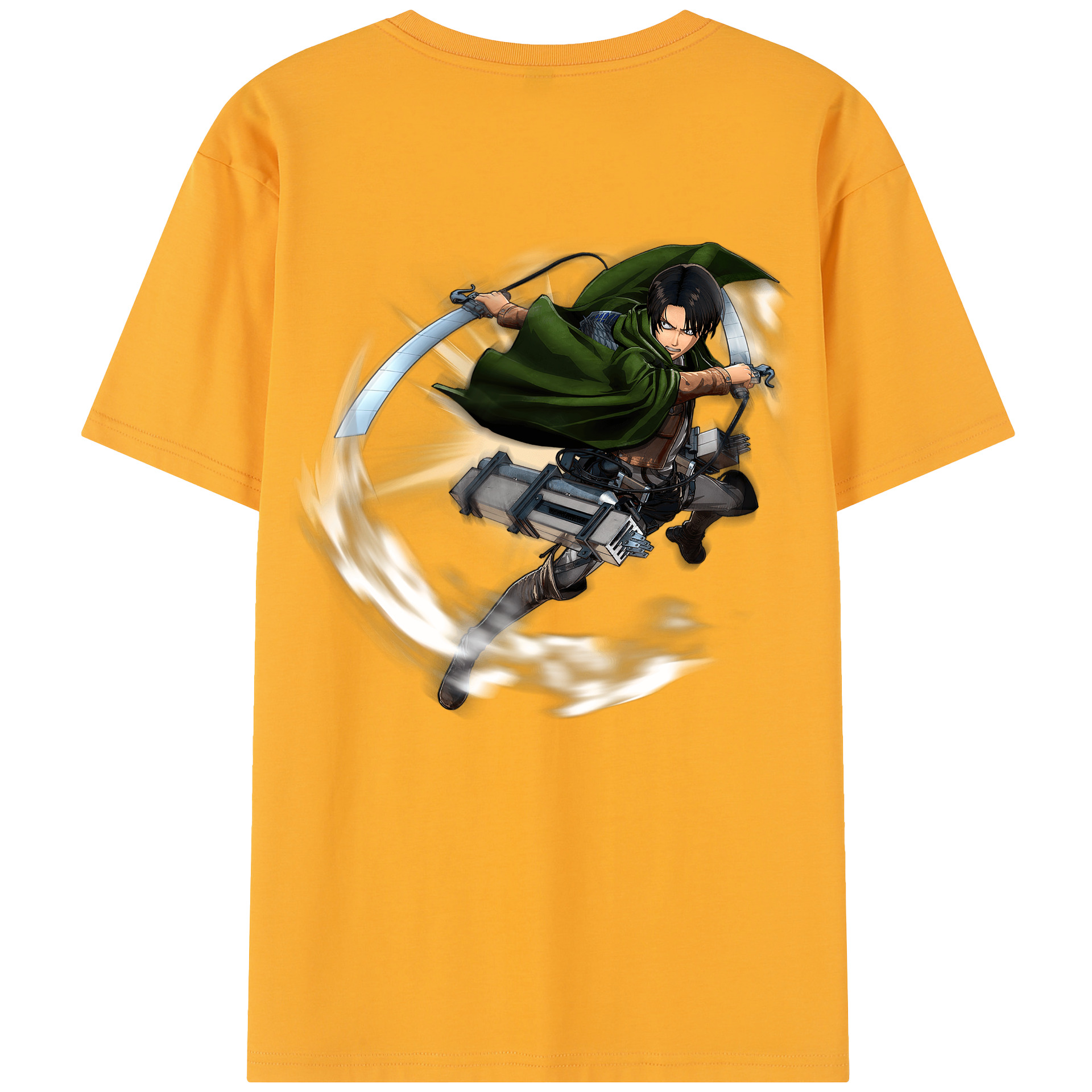 （画像用） 進撃の巨人 リヴァイ·アッカーマン Attack on Titan Levi Ackerman レディース半袖Tシャツ(バックプリント)