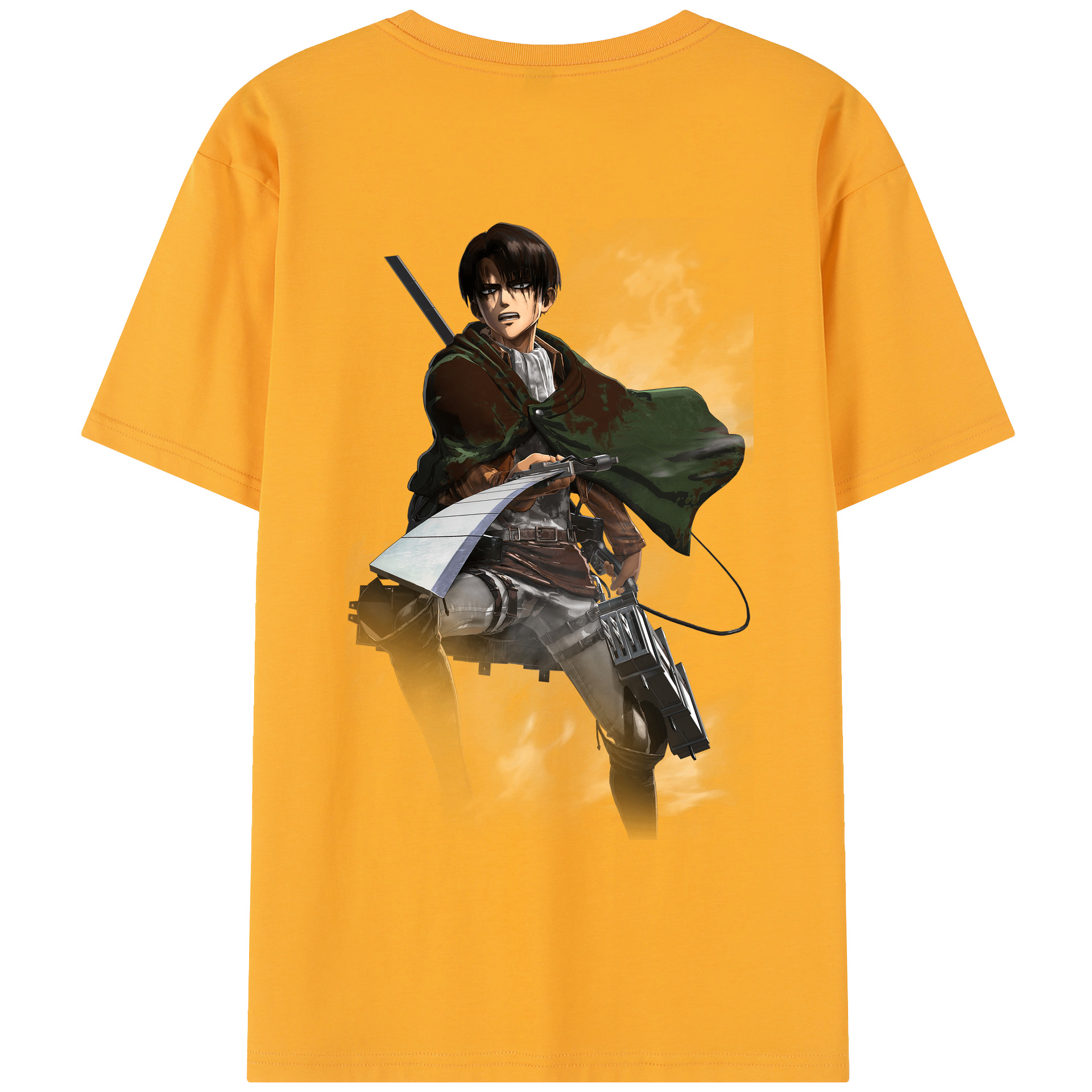 （画像用） 進撃の巨人 リヴァイ·アッカーマン Attack on Titan Levi Ackerman レディース半袖Tシャツ(バックプリント)