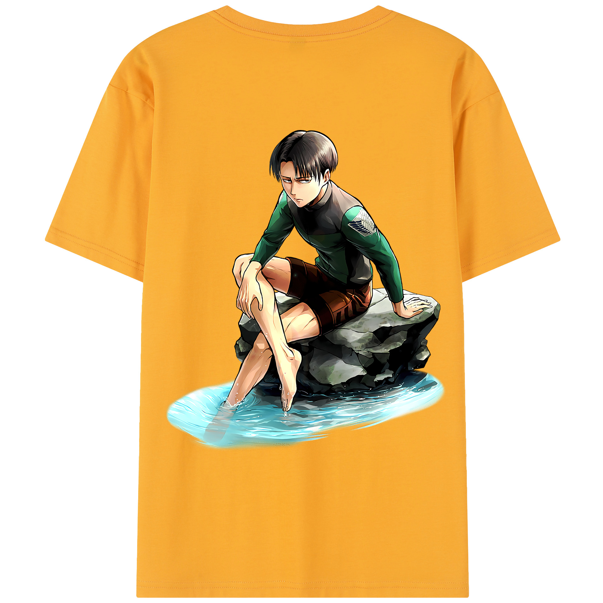 （画像用） 進撃の巨人 リヴァイ·アッカーマン Attack on Titan Levi Ackerman レディース半袖Tシャツ(バックプリント)