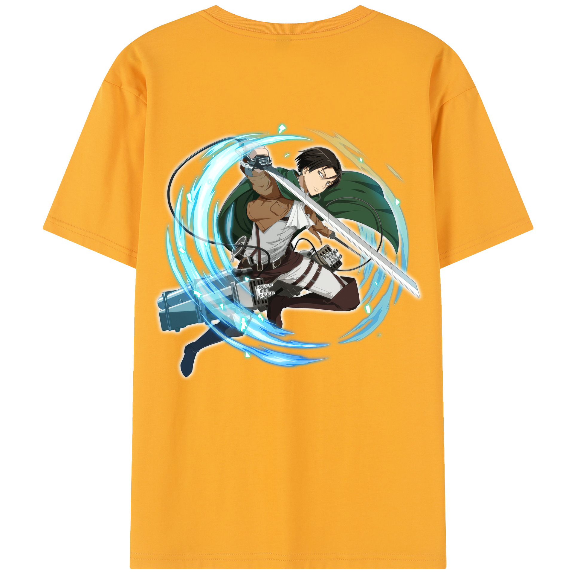 （画像用） 進撃の巨人 リヴァイ·アッカーマン Attack on Titan Levi Ackerman レディース半袖Tシャツ(バックプリント)