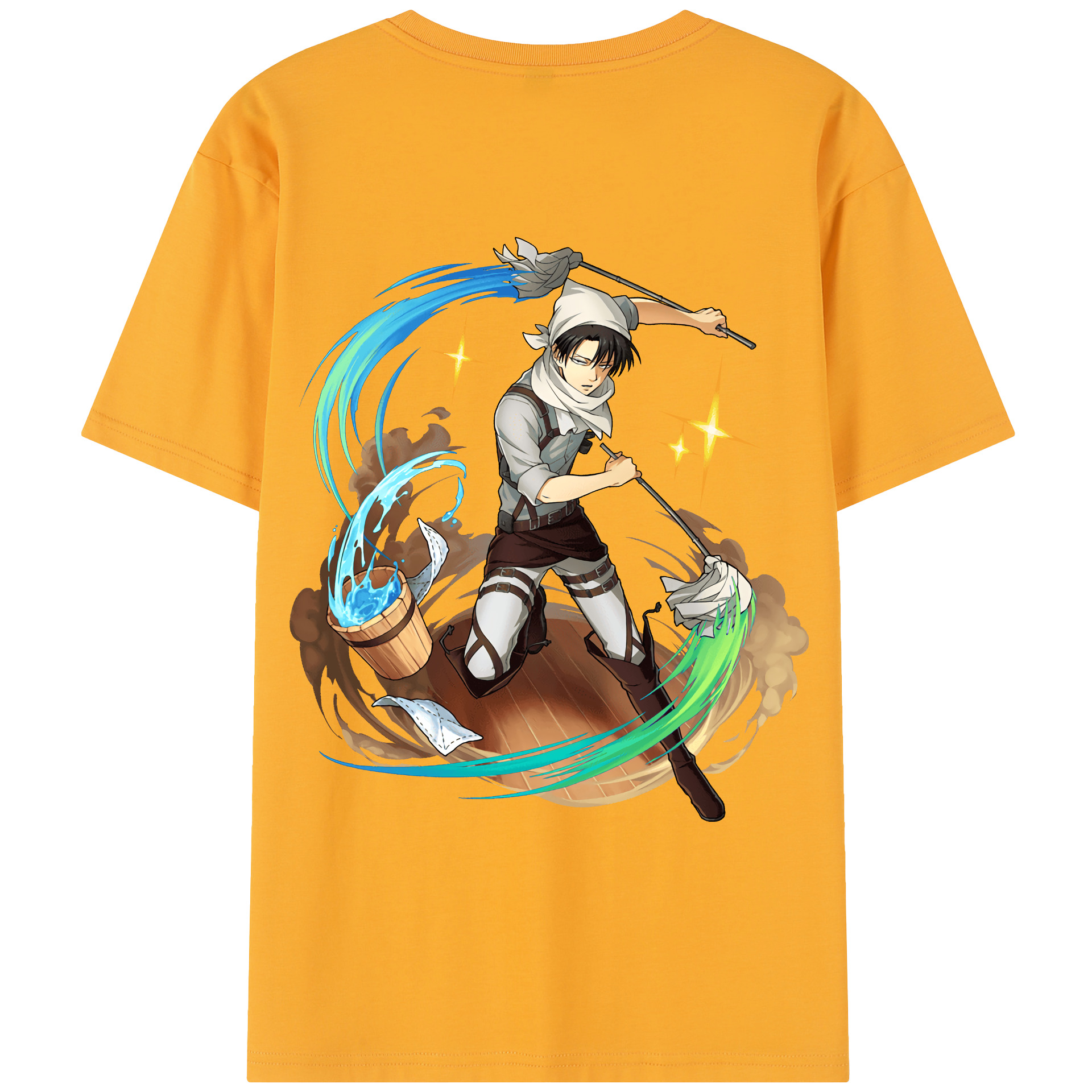 （画像用） 進撃の巨人 リヴァイ·アッカーマン Attack on Titan Levi Ackerman レディース半袖Tシャツ(バックプリント)