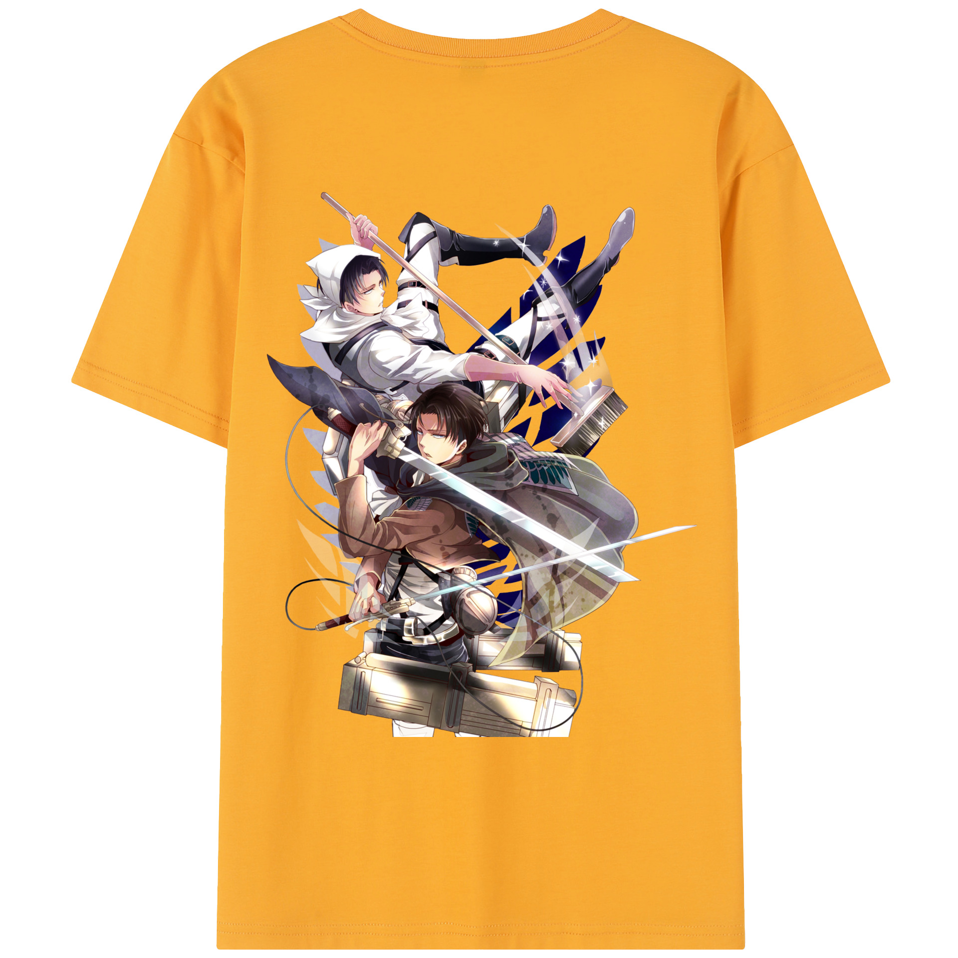 （画像用） 進撃の巨人 リヴァイ·アッカーマン Attack on Titan Levi Ackerman レディース半袖Tシャツ(バックプリント)