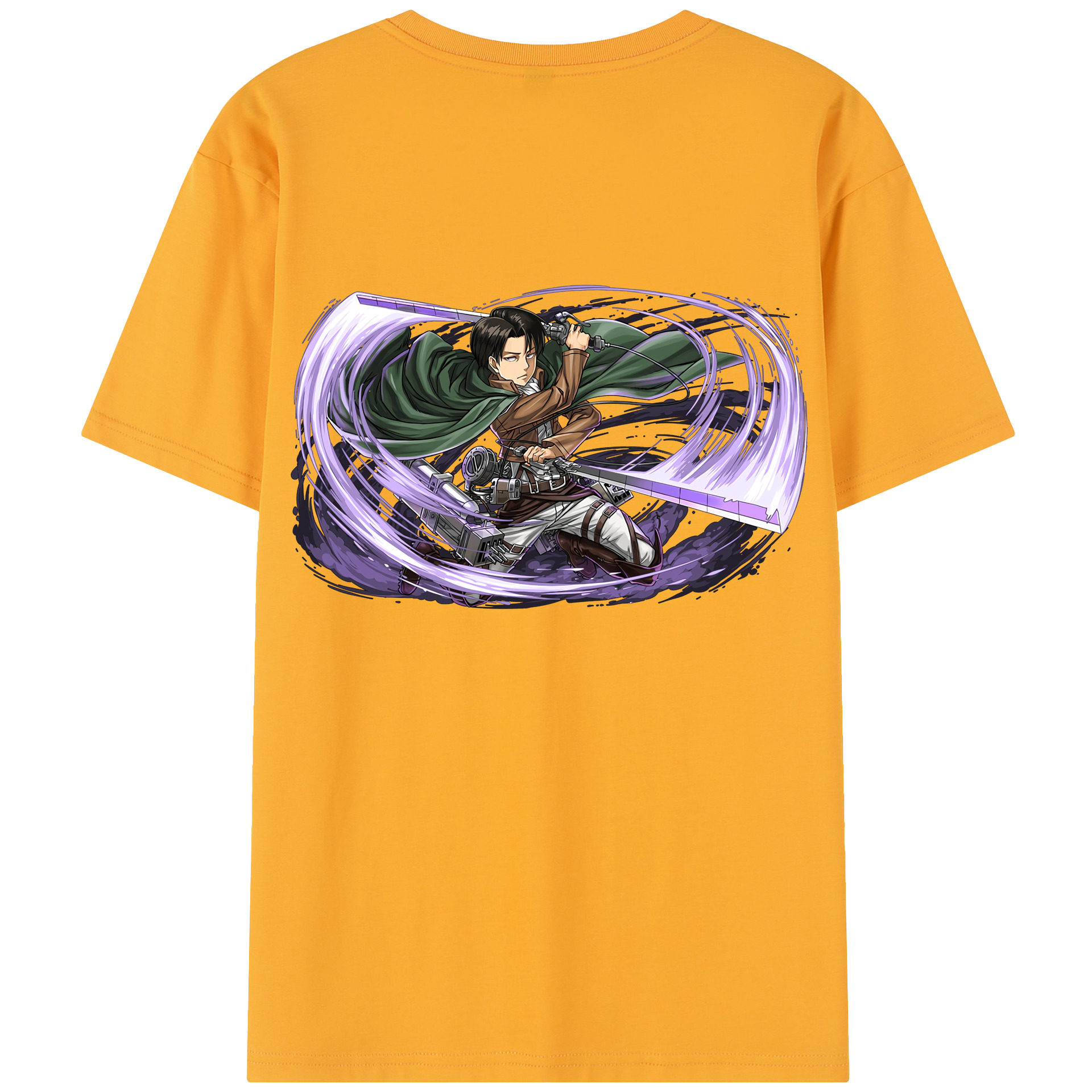 （画像用） 進撃の巨人 リヴァイ·アッカーマン Attack on Titan Levi Ackerman レディース半袖Tシャツ(バックプリント)