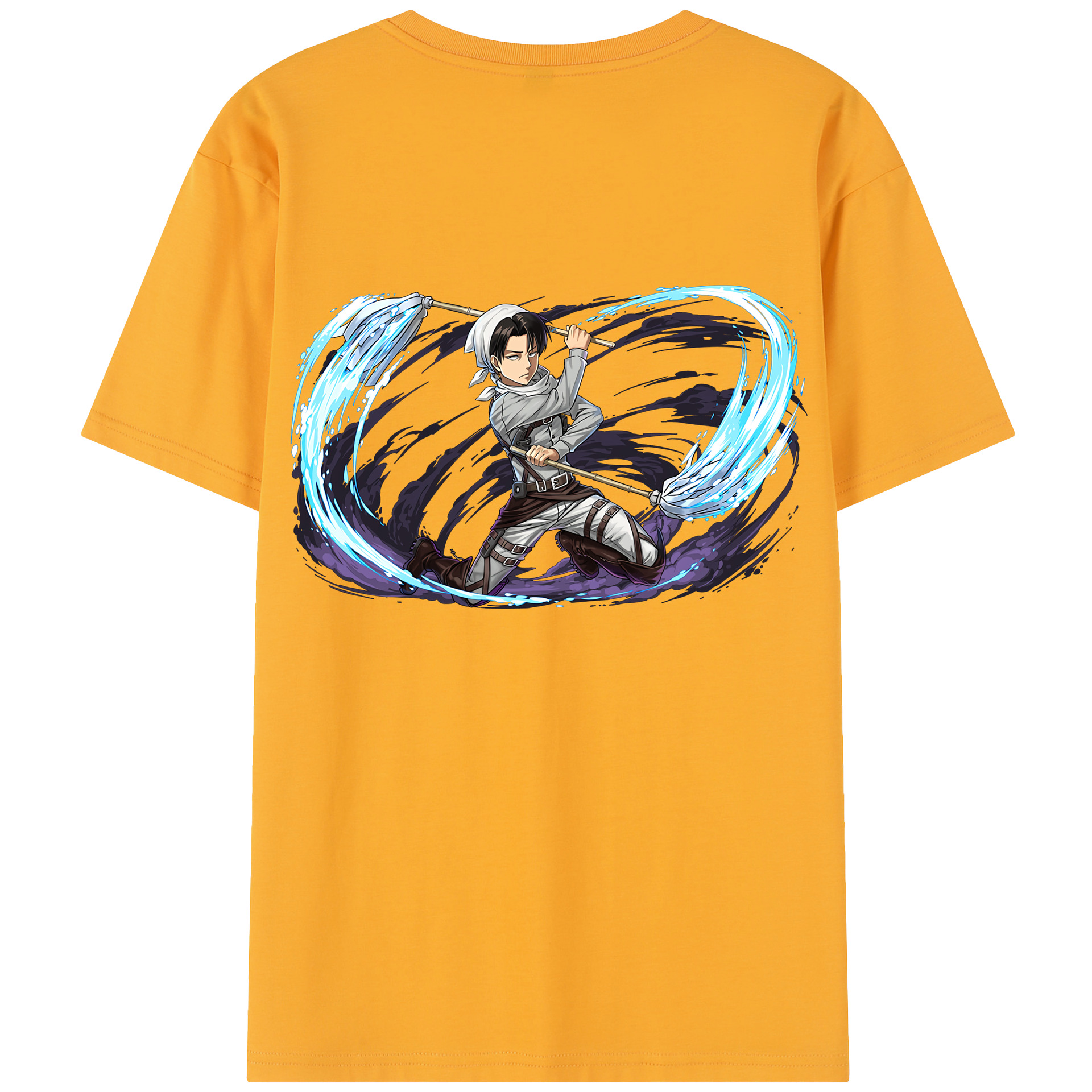 （画像用） 進撃の巨人 リヴァイ·アッカーマン Attack on Titan Levi Ackerman レディース半袖Tシャツ(バックプリント)