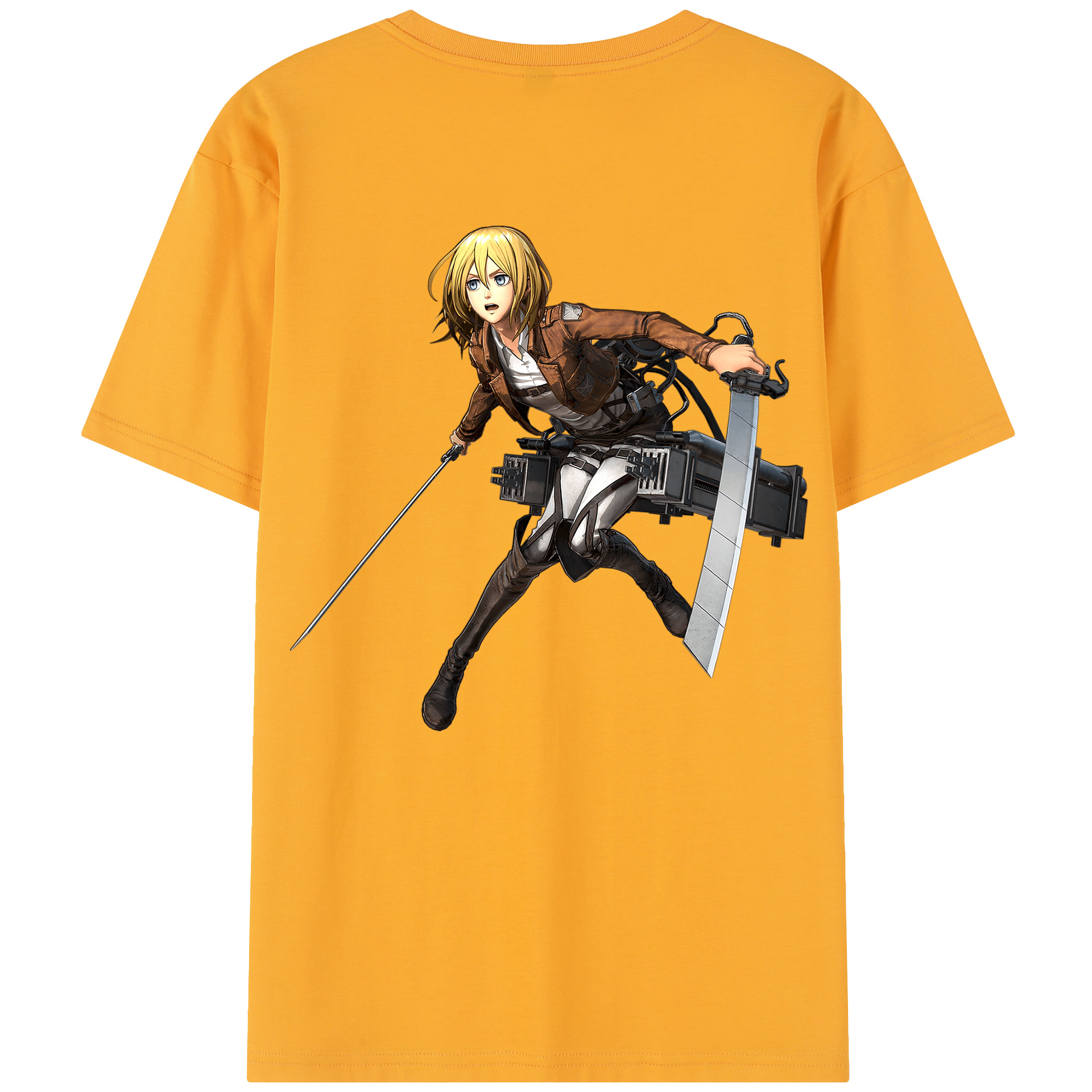 （画像用） 進撃の巨人 クリスタ·レンズ Attack on Titan Christa Lenz レディース半袖Tシャツ(バックプリント)