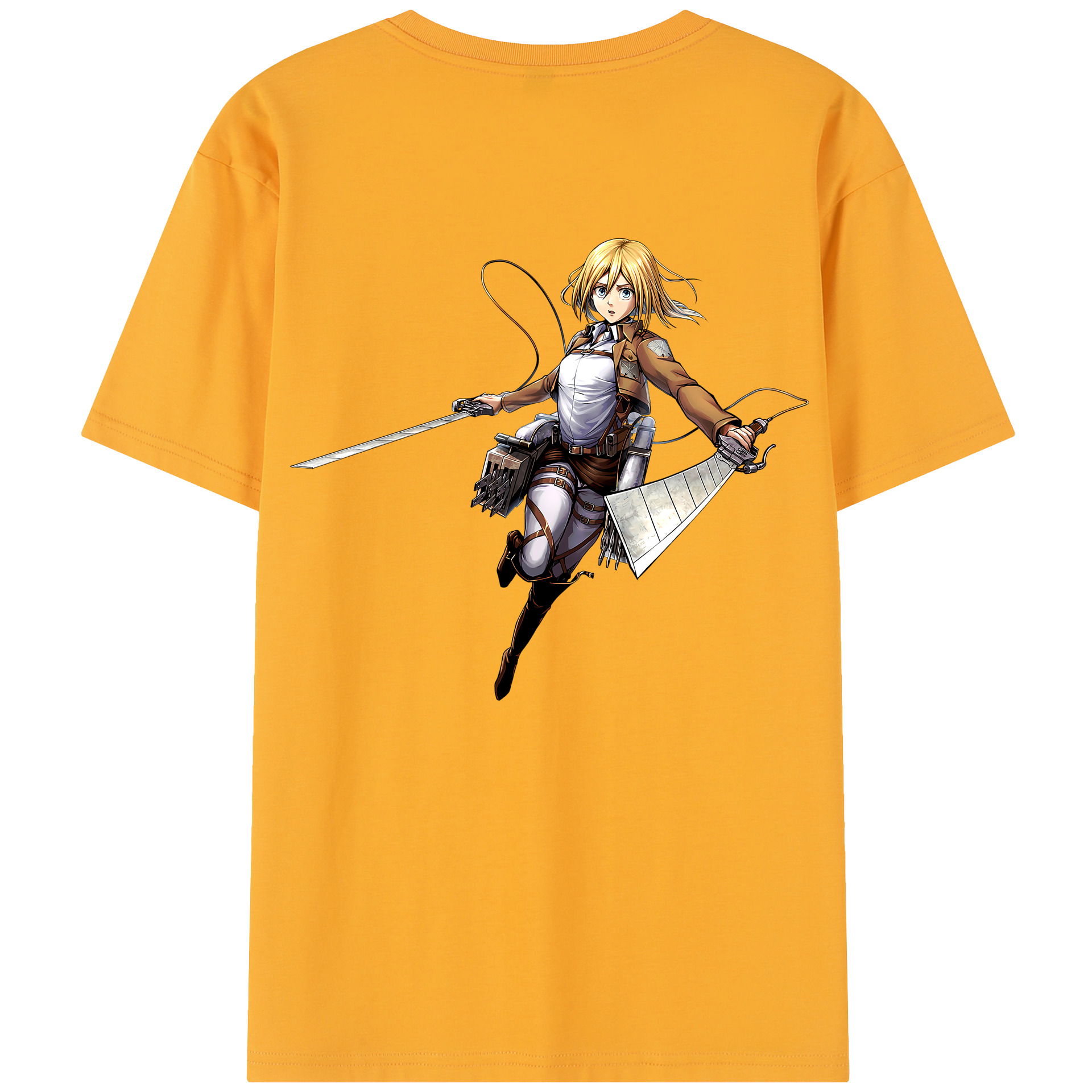（画像用） 進撃の巨人 クリスタ·レンズ Attack on Titan Christa Lenz レディース半袖Tシャツ(バックプリント)