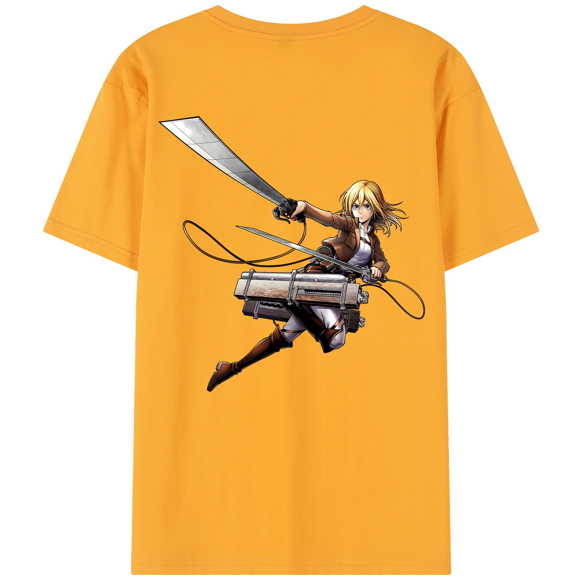 （画像用） 進撃の巨人 クリスタ·レンズ Attack on Titan Christa Lenz レディース半袖Tシャツ(バックプリント)