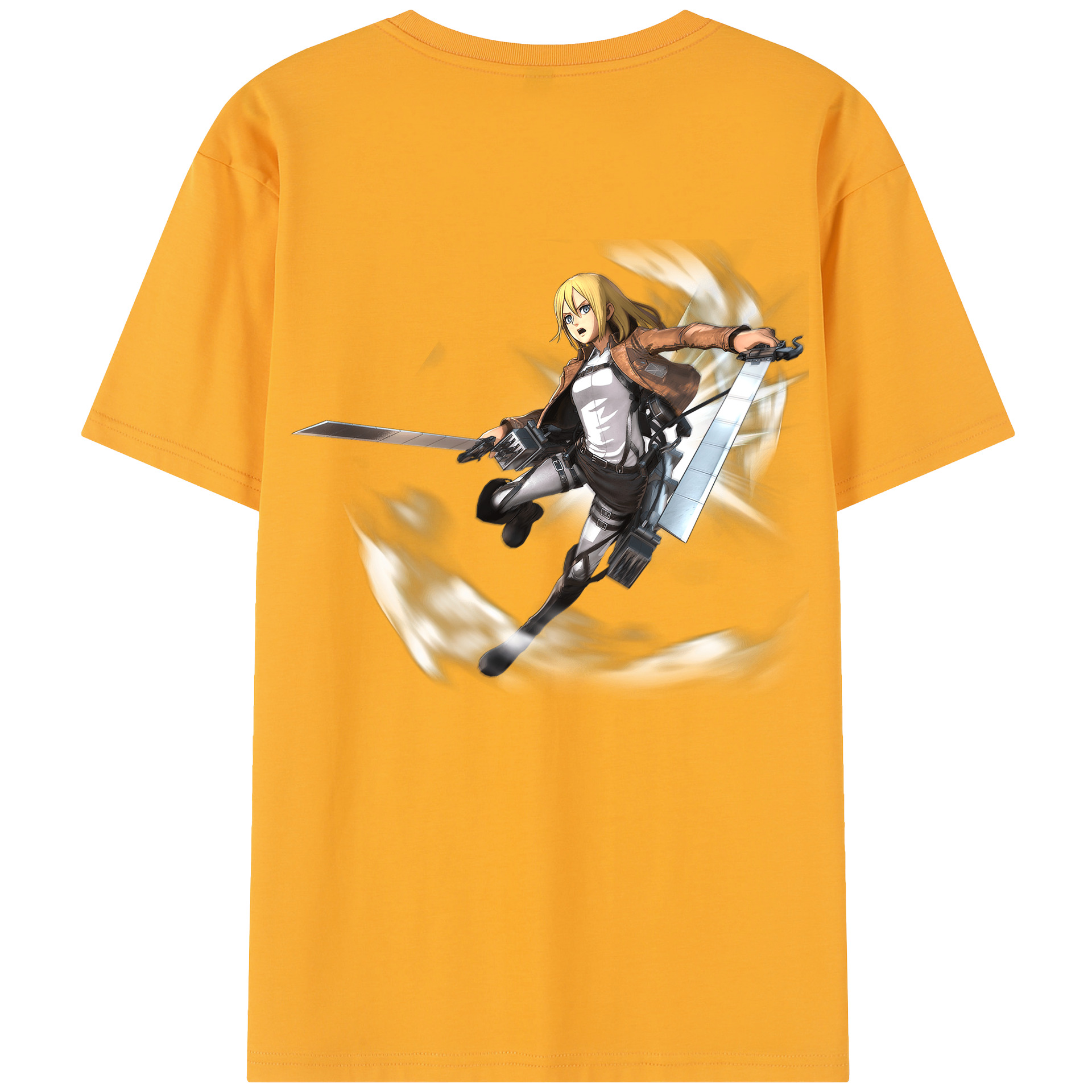 （画像用） 進撃の巨人 クリスタ·レンズ Attack on Titan Christa Lenz レディース半袖Tシャツ(バックプリント)
