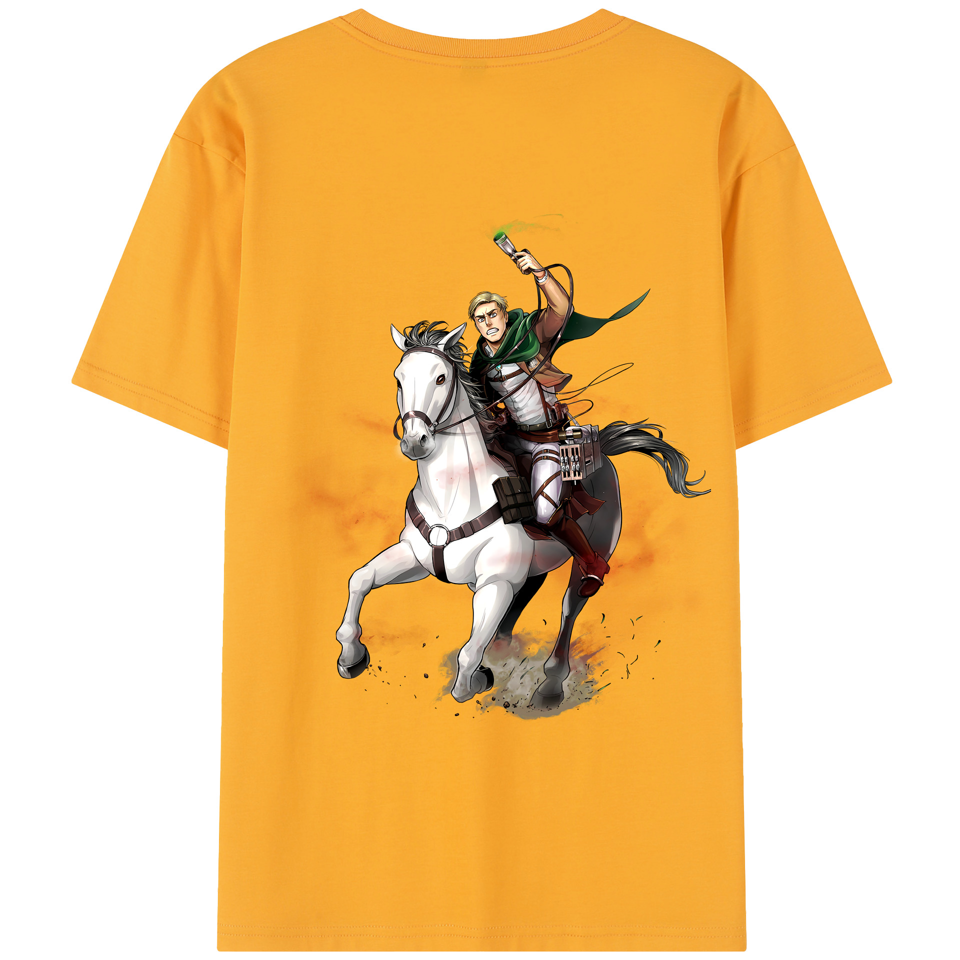 （画像用） 進撃の巨人 エルヴィン・スミス Attack on Titan Erwin Smith レディース半袖Tシャツ(バックプリント)