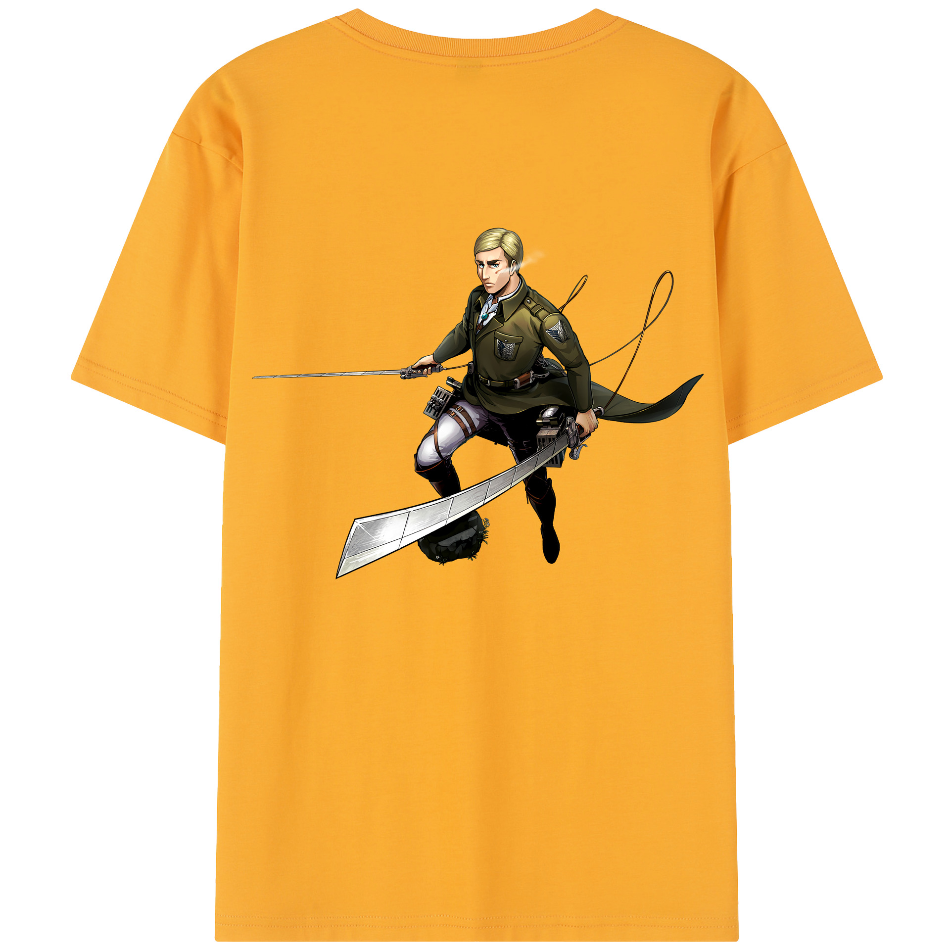（画像用） 進撃の巨人 エルヴィン・スミス Attack on Titan Erwin Smith レディース半袖Tシャツ(バックプリント)