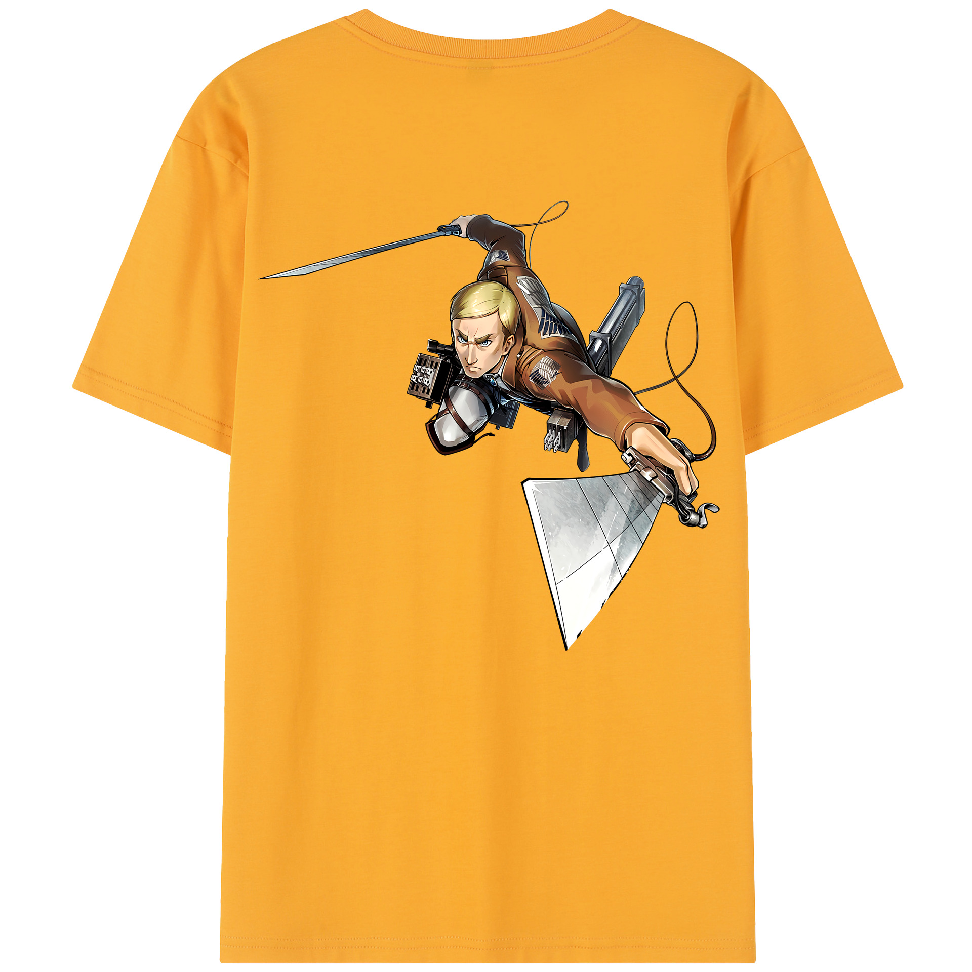 （画像用） 進撃の巨人 エルヴィン・スミス Attack on Titan Erwin Smith レディース半袖Tシャツ(バックプリント)