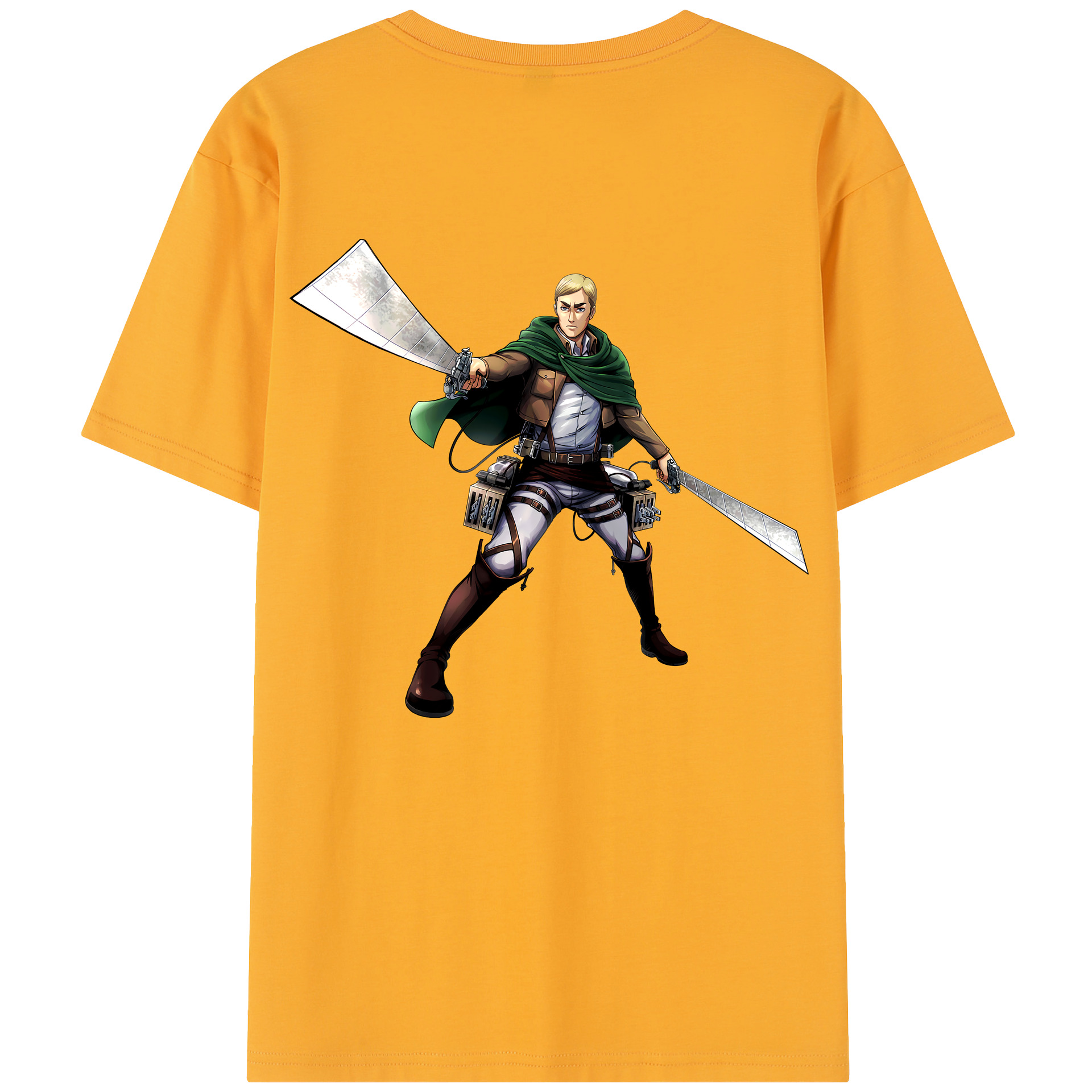 （画像用） 進撃の巨人 エルヴィン・スミス Attack on Titan Erwin Smith レディース半袖Tシャツ(バックプリント)